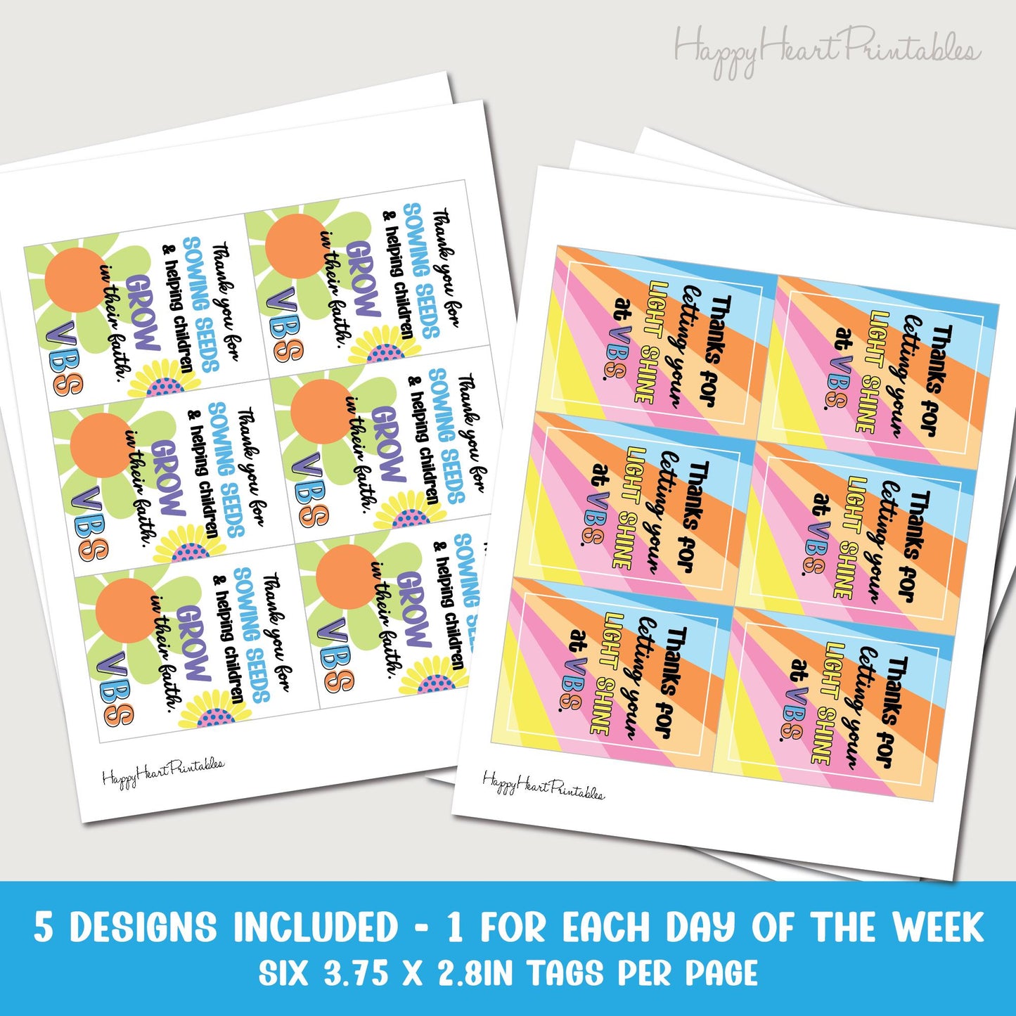 VBS Volunteer Appreciation Gift Tags