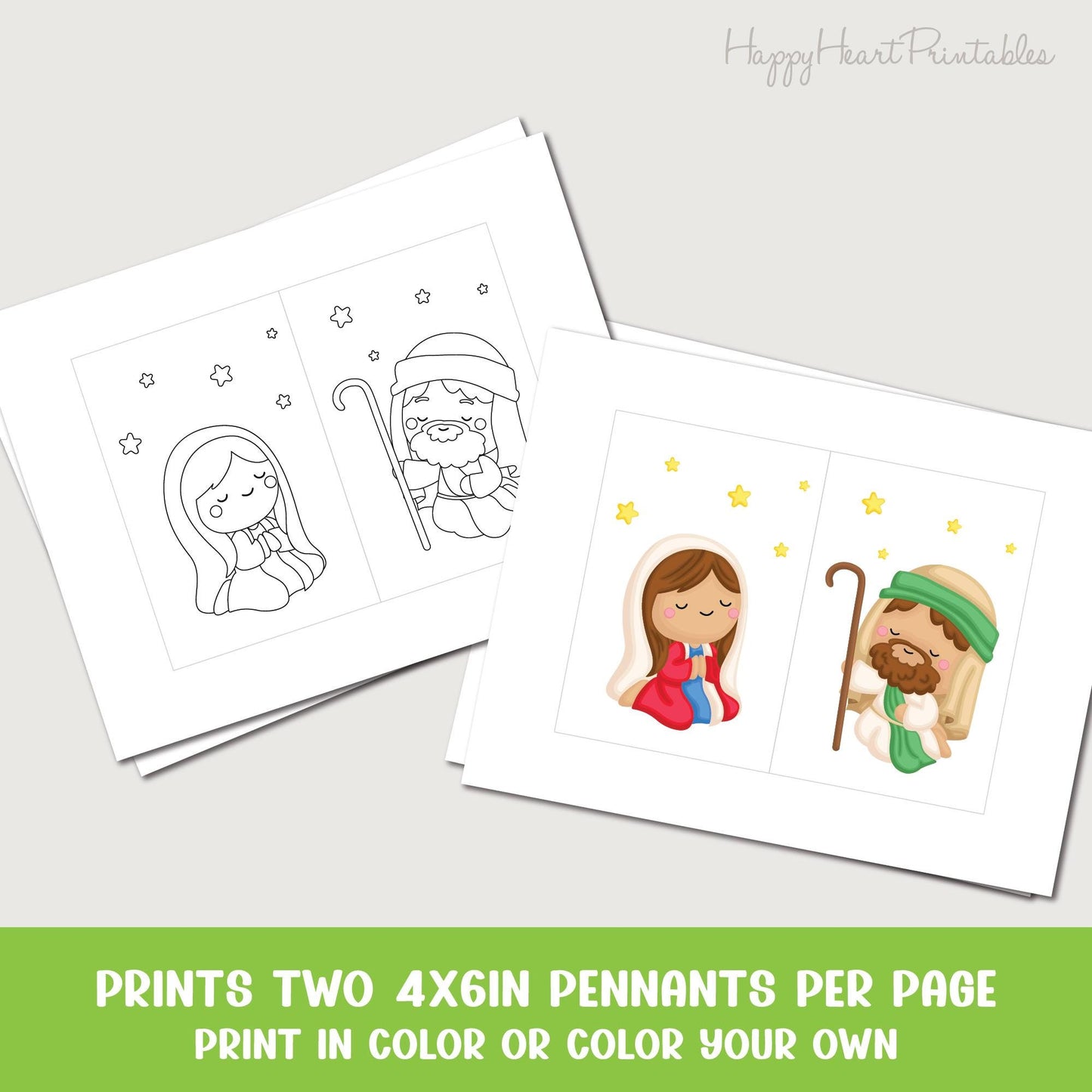 Nativity Garland - Christmas Banner - Printable