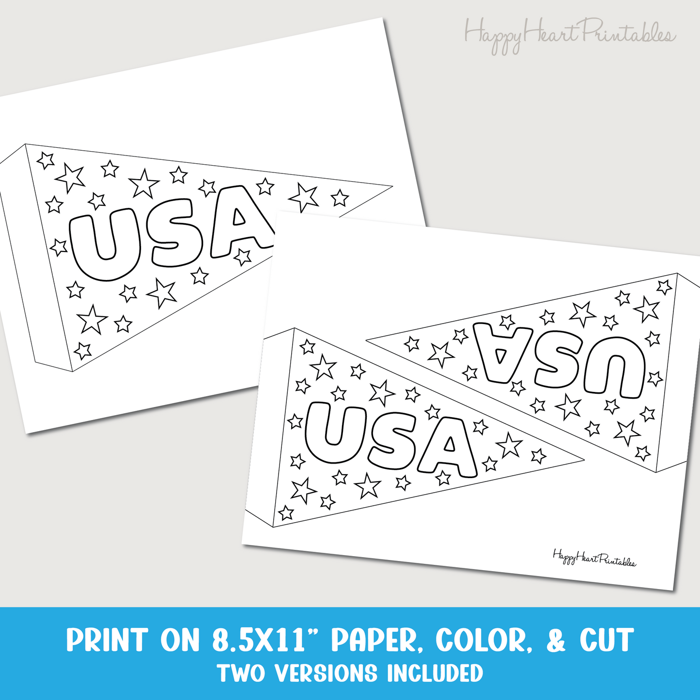 Patriotic Printable Pennant Flag - 4th of July Craft