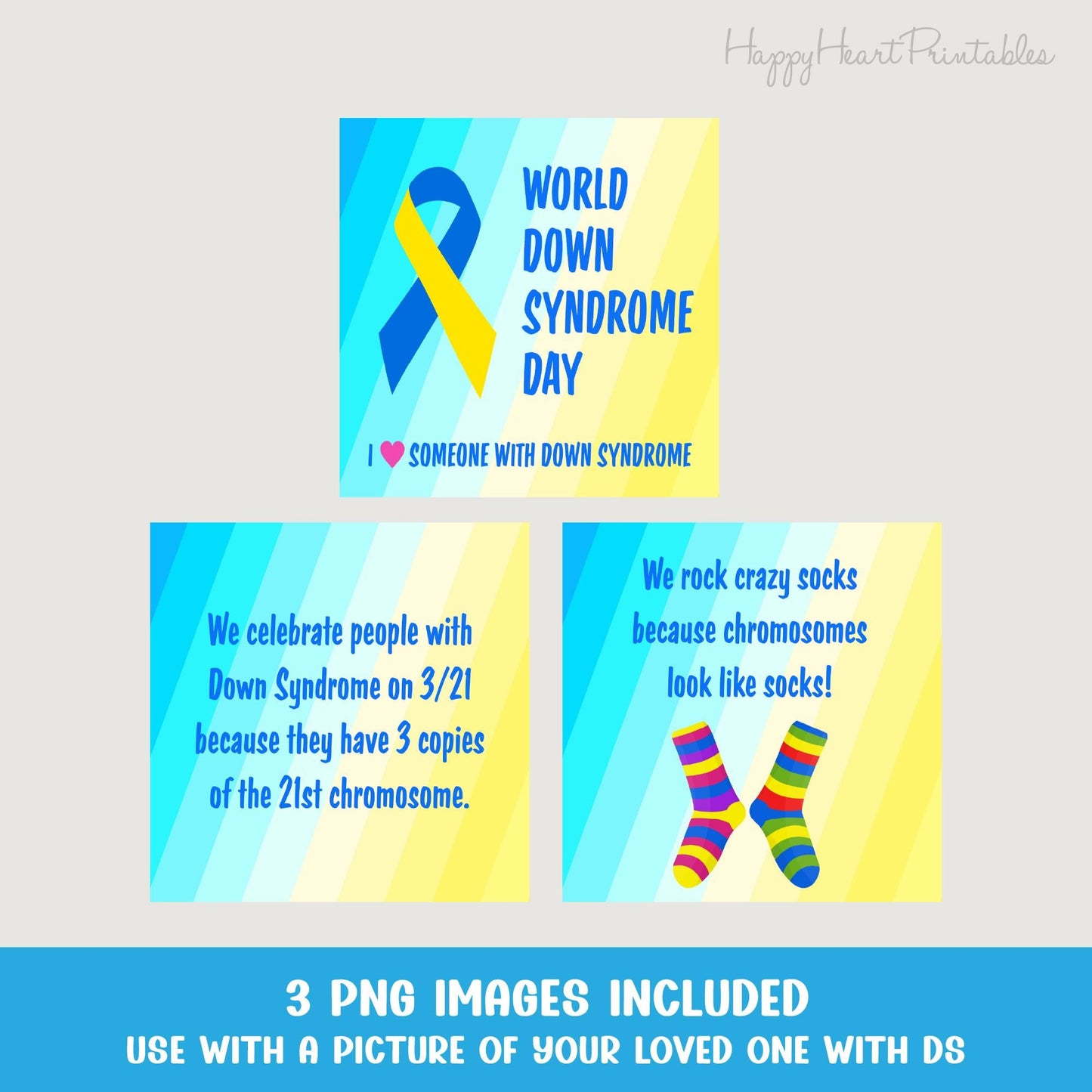 World Down Syndrome Day Social Media Graphics - PNGs