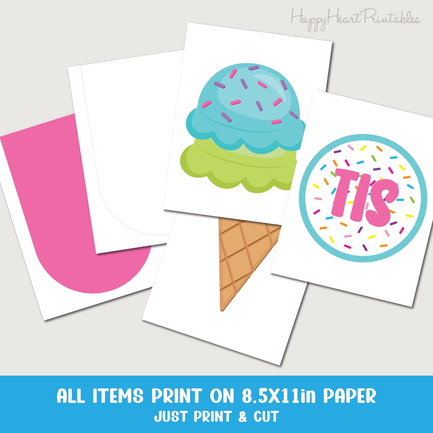 Printable Trunk or Treat Decorations - Ice Cream Trunk or Treat