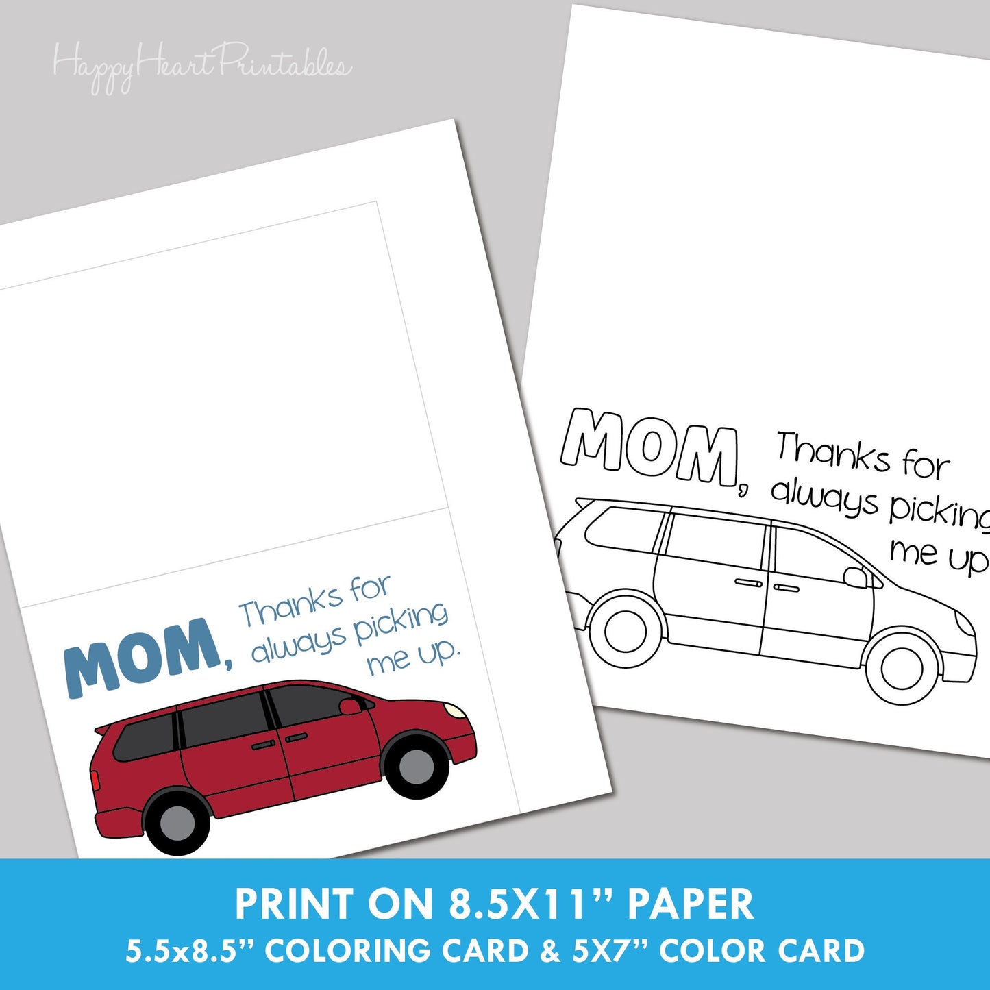 Minivan Printable Mother's Day Card