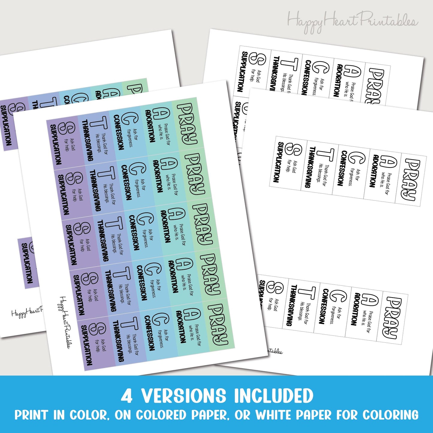 ACTS Prayer Method Bookmark - Coloring