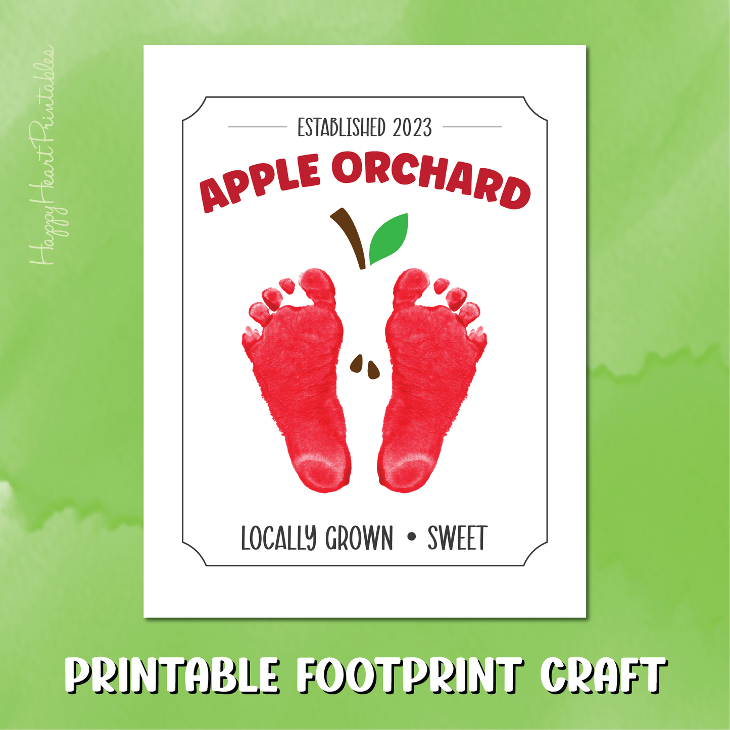 Footprint Apple Orchard Sign - Fall footprint Craft