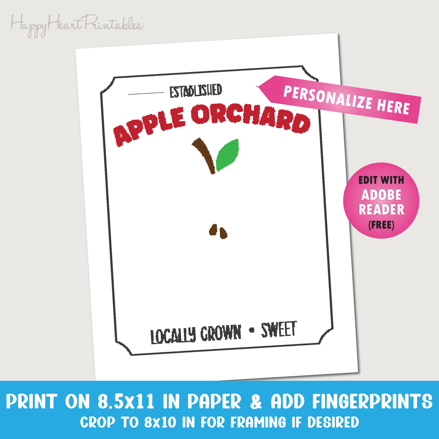 Footprint Apple Orchard Sign - Fall footprint Craft