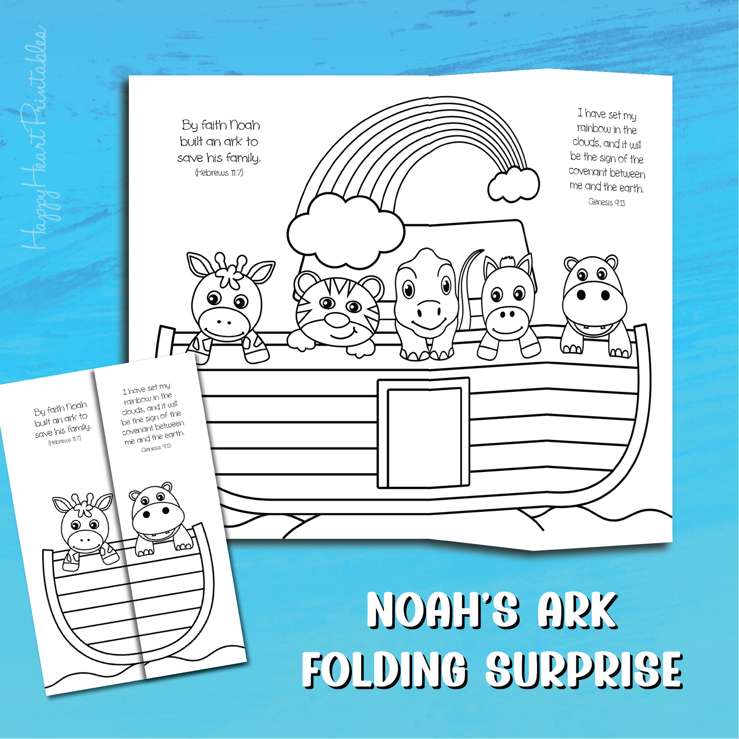 Noah's Ark Folding Surprise Bible Craft with Animals