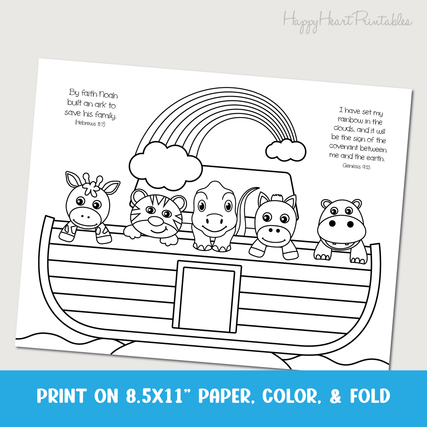 Noah's Ark Folding Surprise Bible Craft with Animals