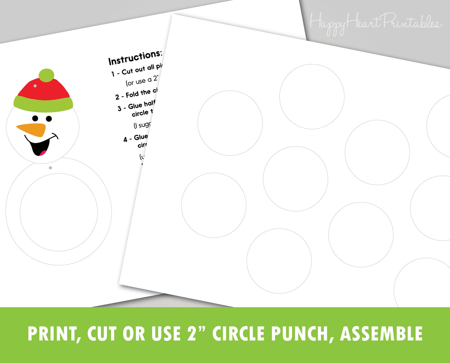 Printable Paper Christmas Ornament - DIY Christmas Ornament - Snowman Paper Craft