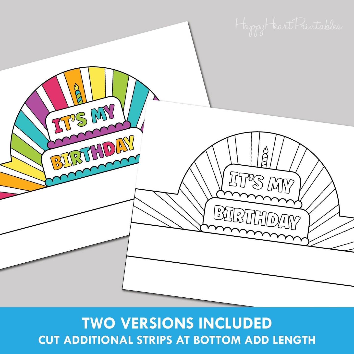 Printable Birthday Crown for Coloring