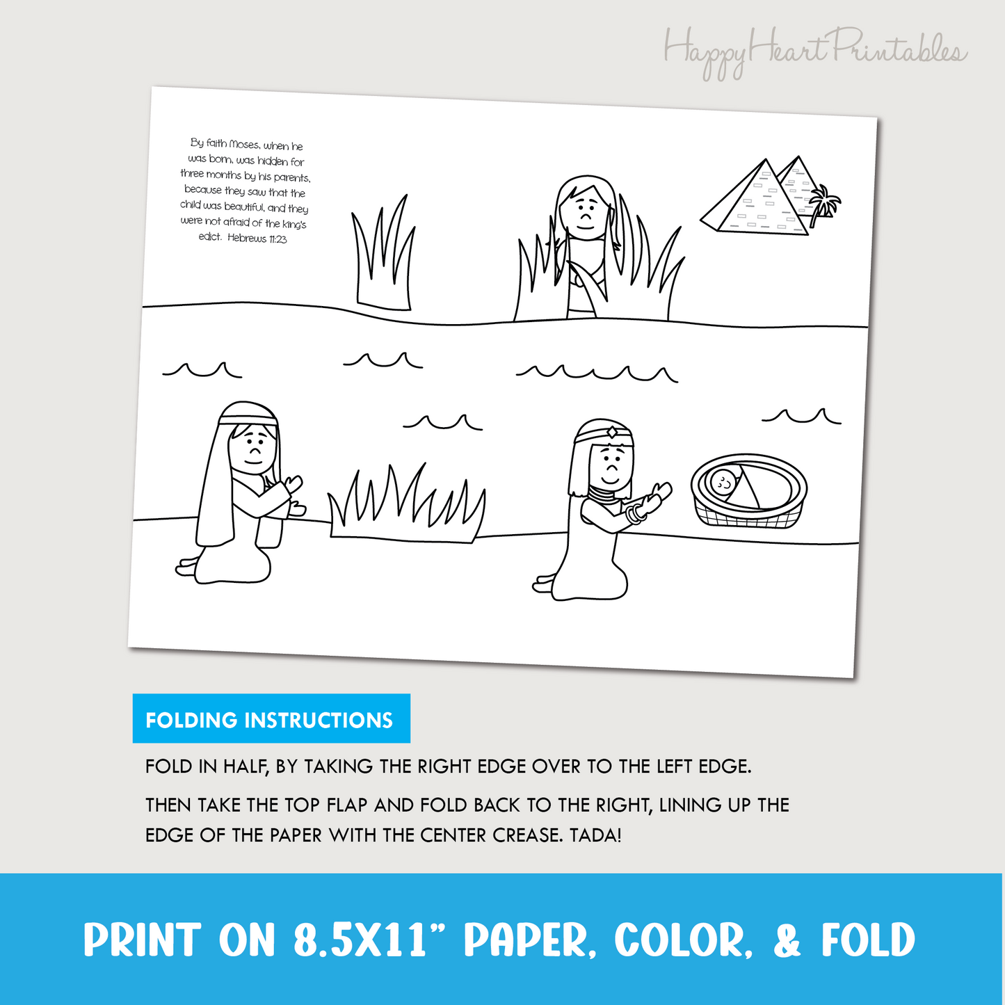 Baby Moses in a Basket Folding Surprise Bible Craft