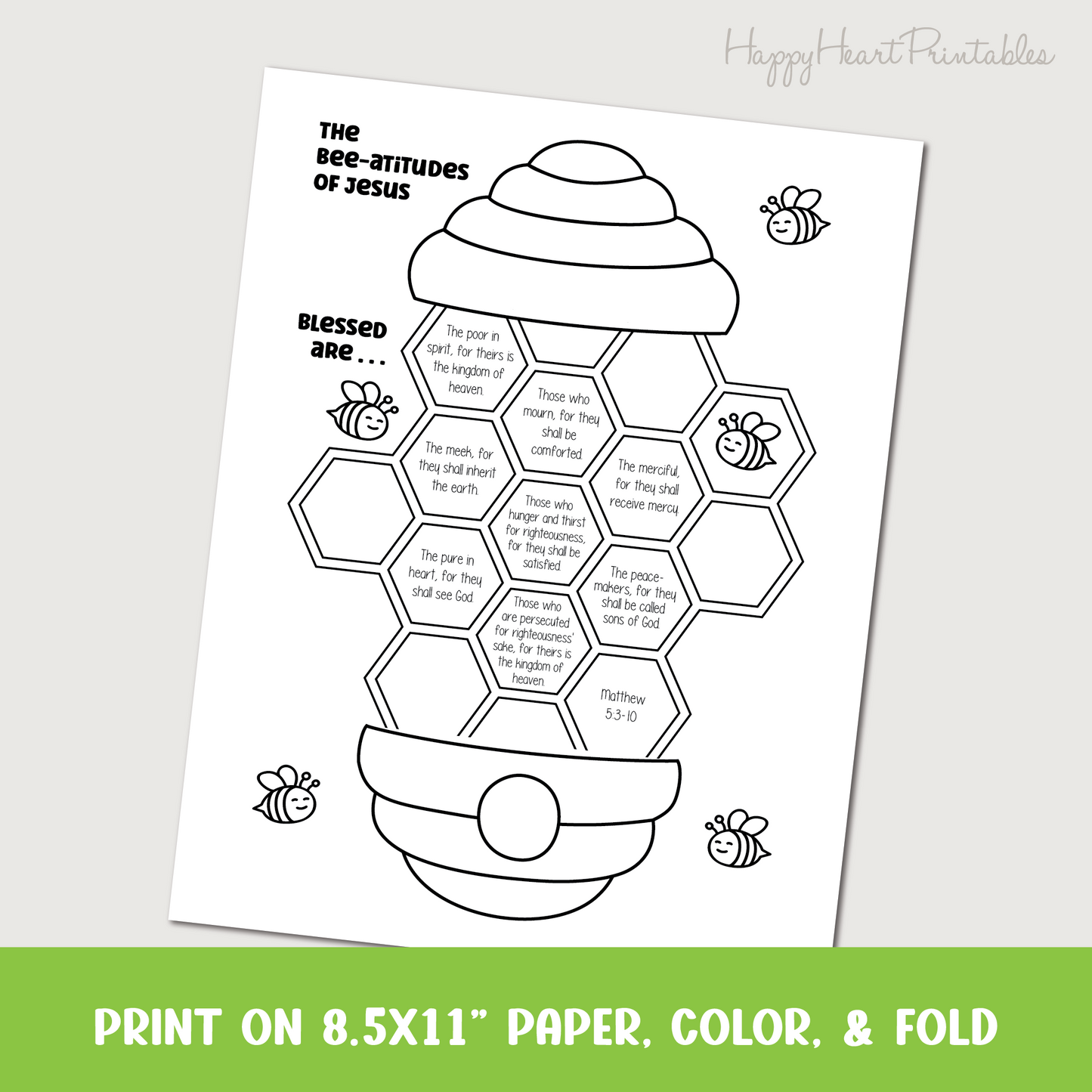 The Beatitudes Bee Hive Folding Surprise Craft