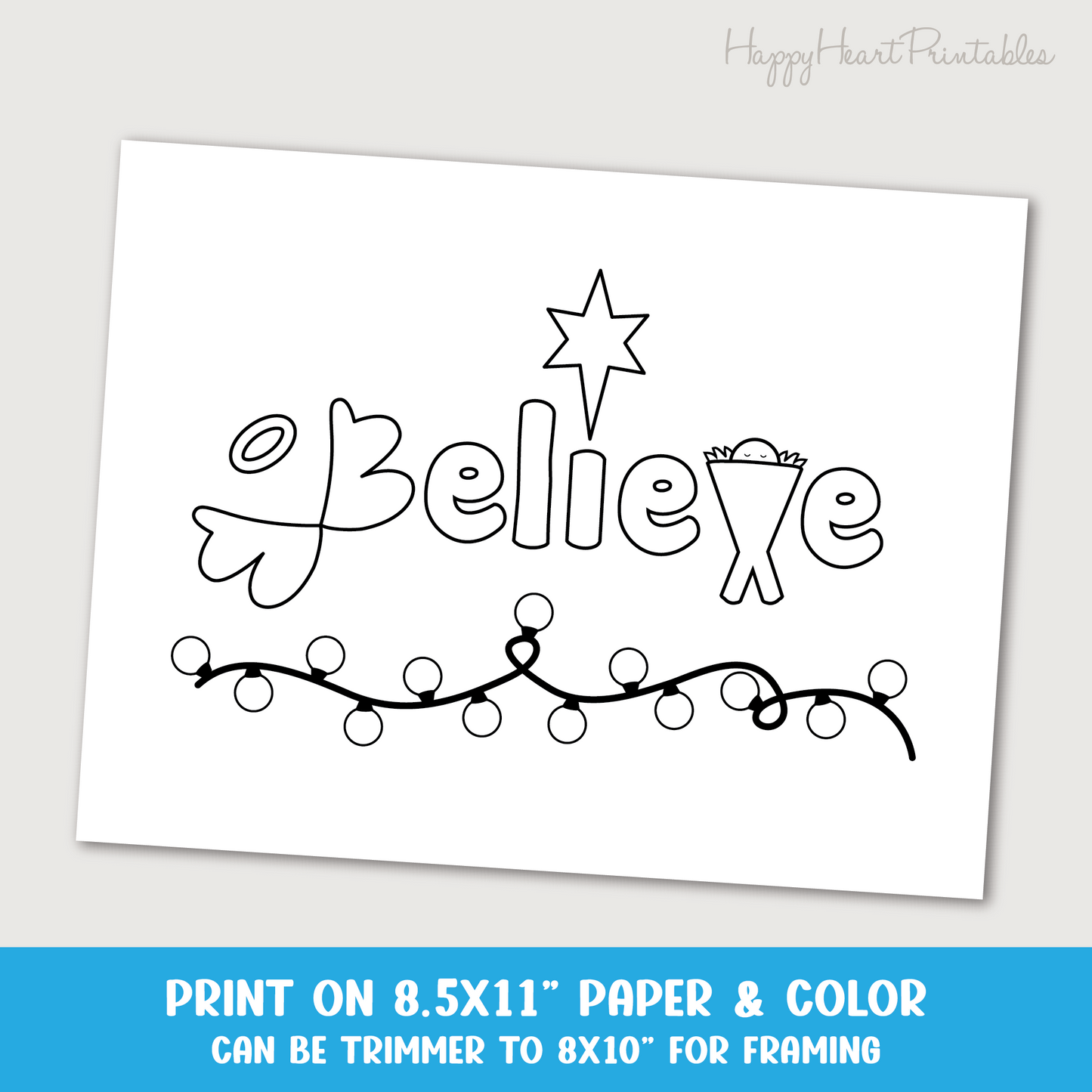 Believe Nativity Coloring Page