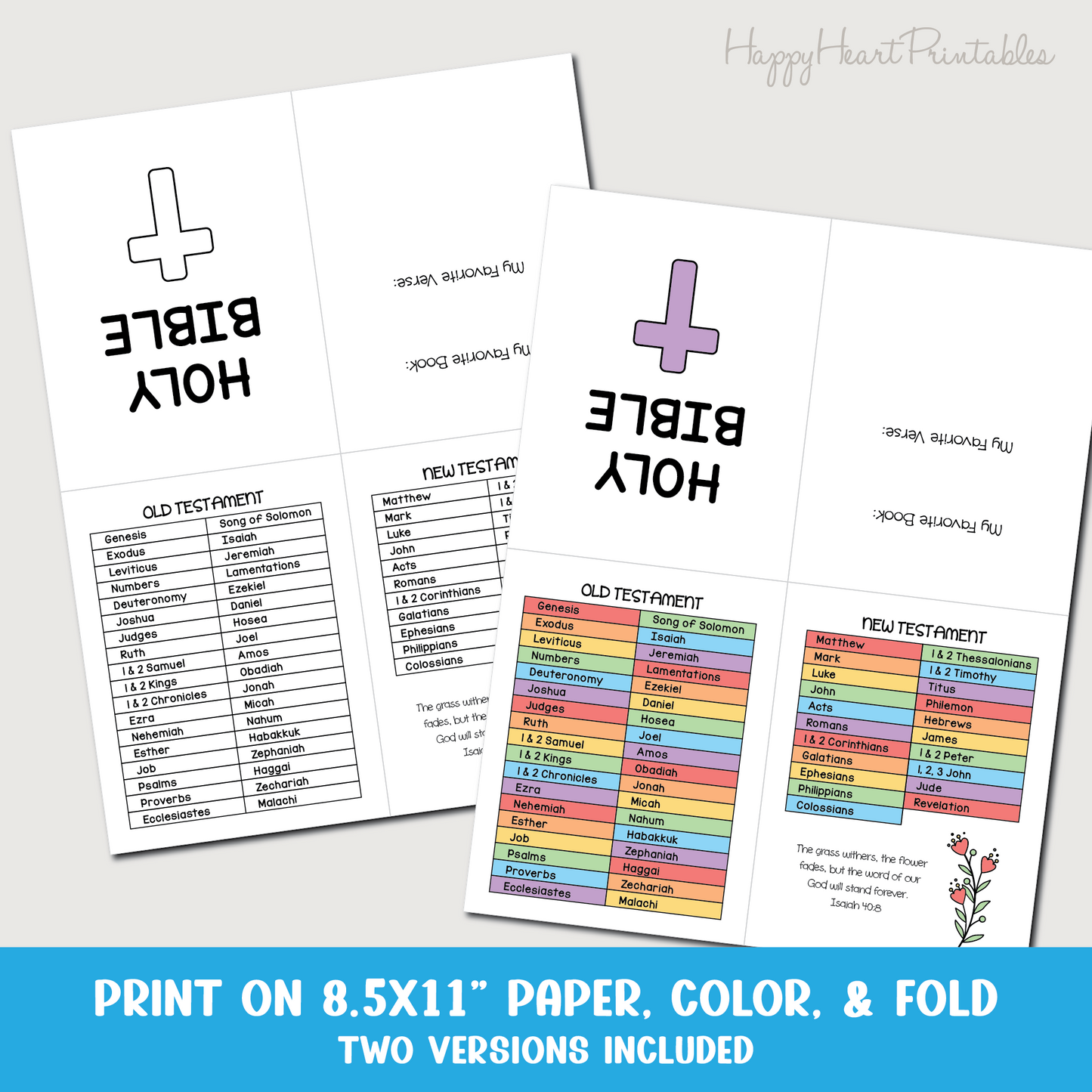 Books of the Bible Printable Booklet