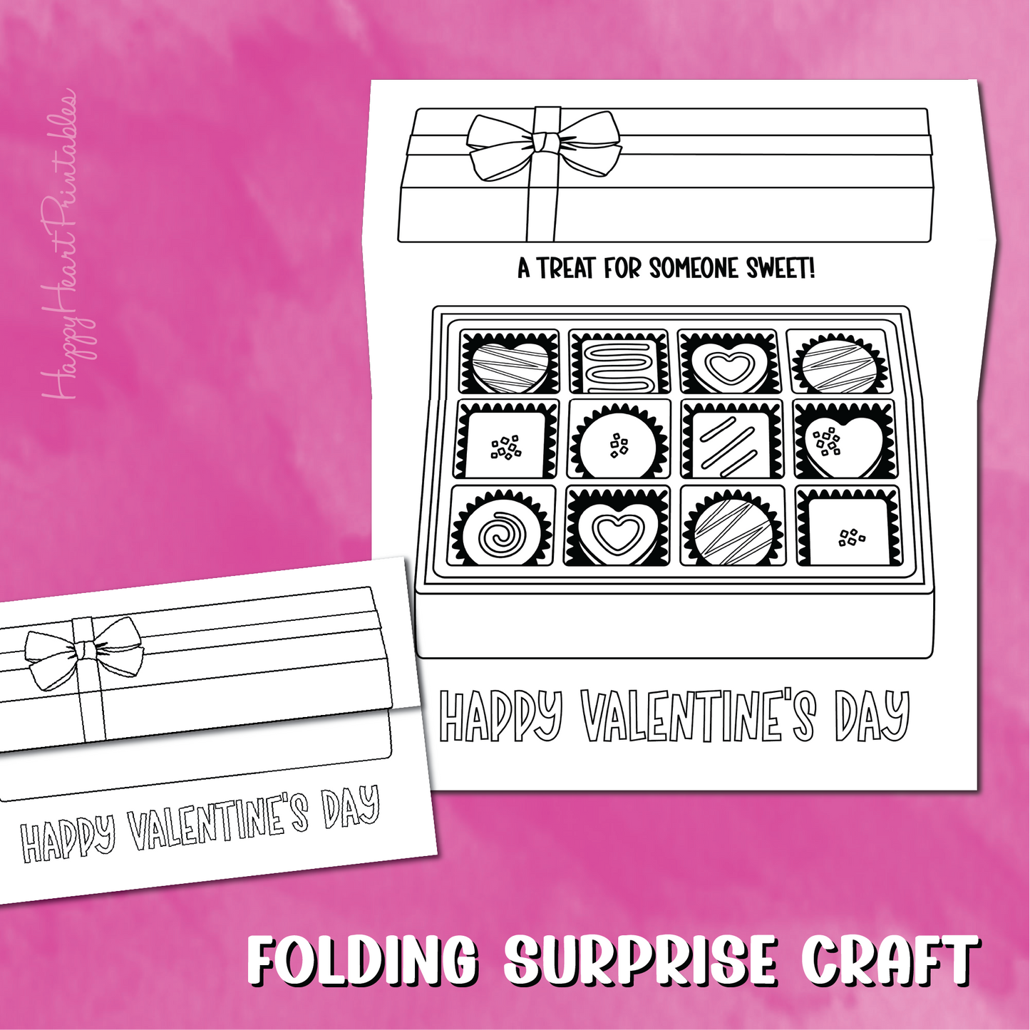 Valentine's Day Folding Surprise Craft - Box of Chocolates