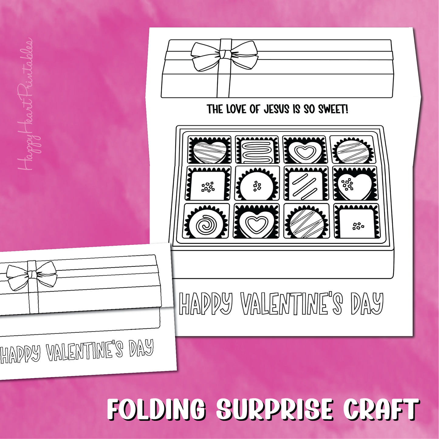 Valentine's Day Folding Surprise Craft - Box of Chocolates - Jesus