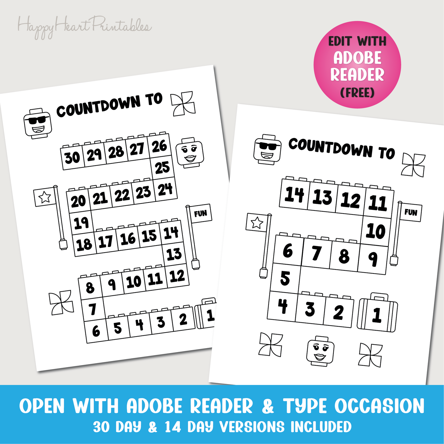 Printable Building Block Countdown For Vacation or Travel