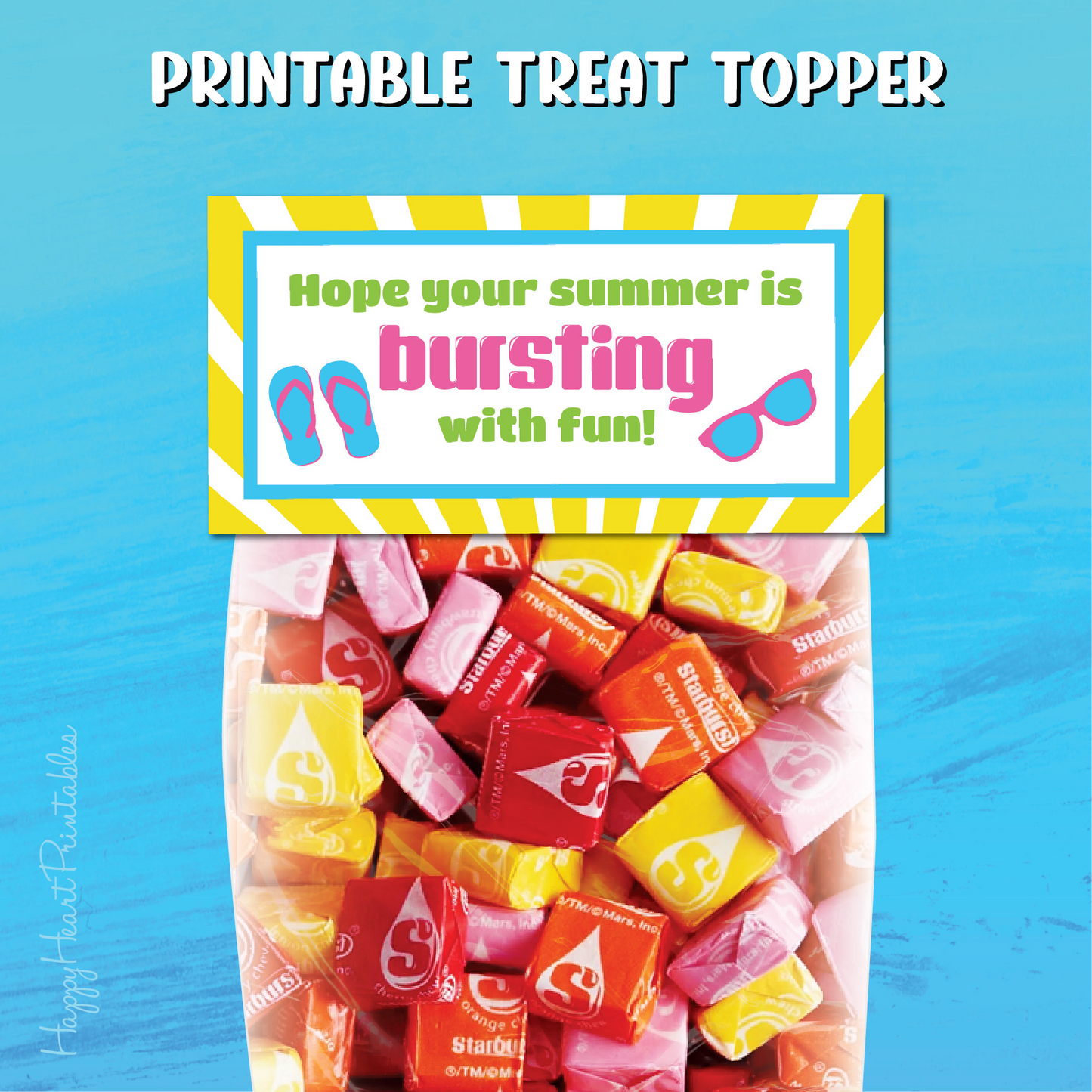 Summer Candy Treat Bag Topper