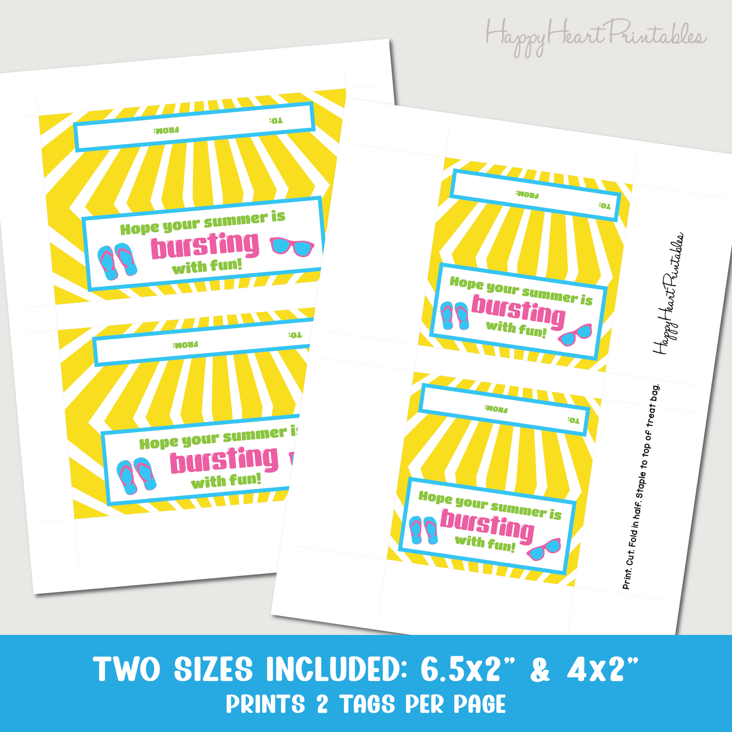 Summer Candy Treat Bag Topper