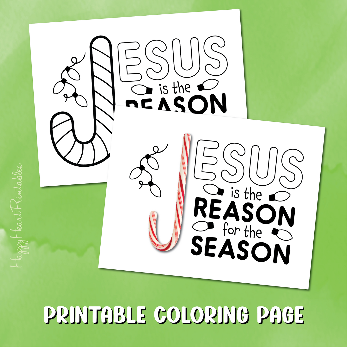 Christian Christmas Candy Cane Coloring Page
