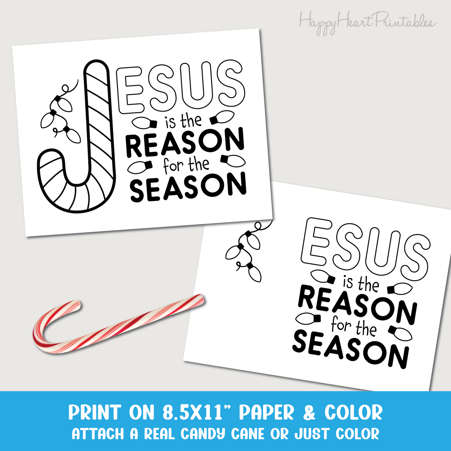 Christian Christmas Candy Cane Coloring Page