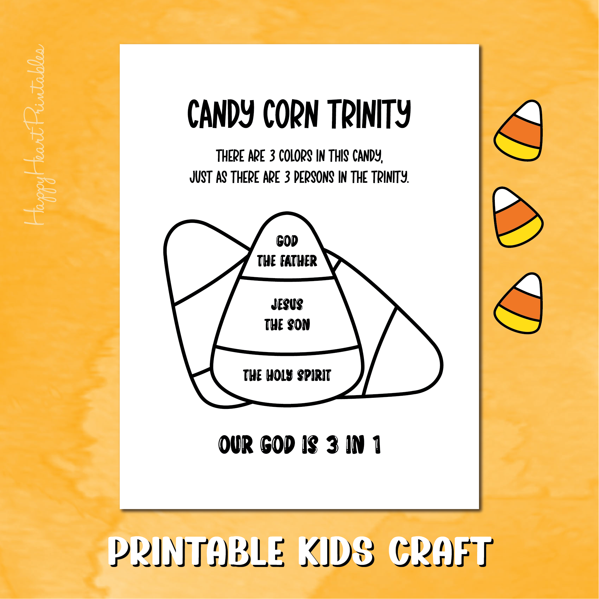 candy corn trinity coloring page – happy heart printables
