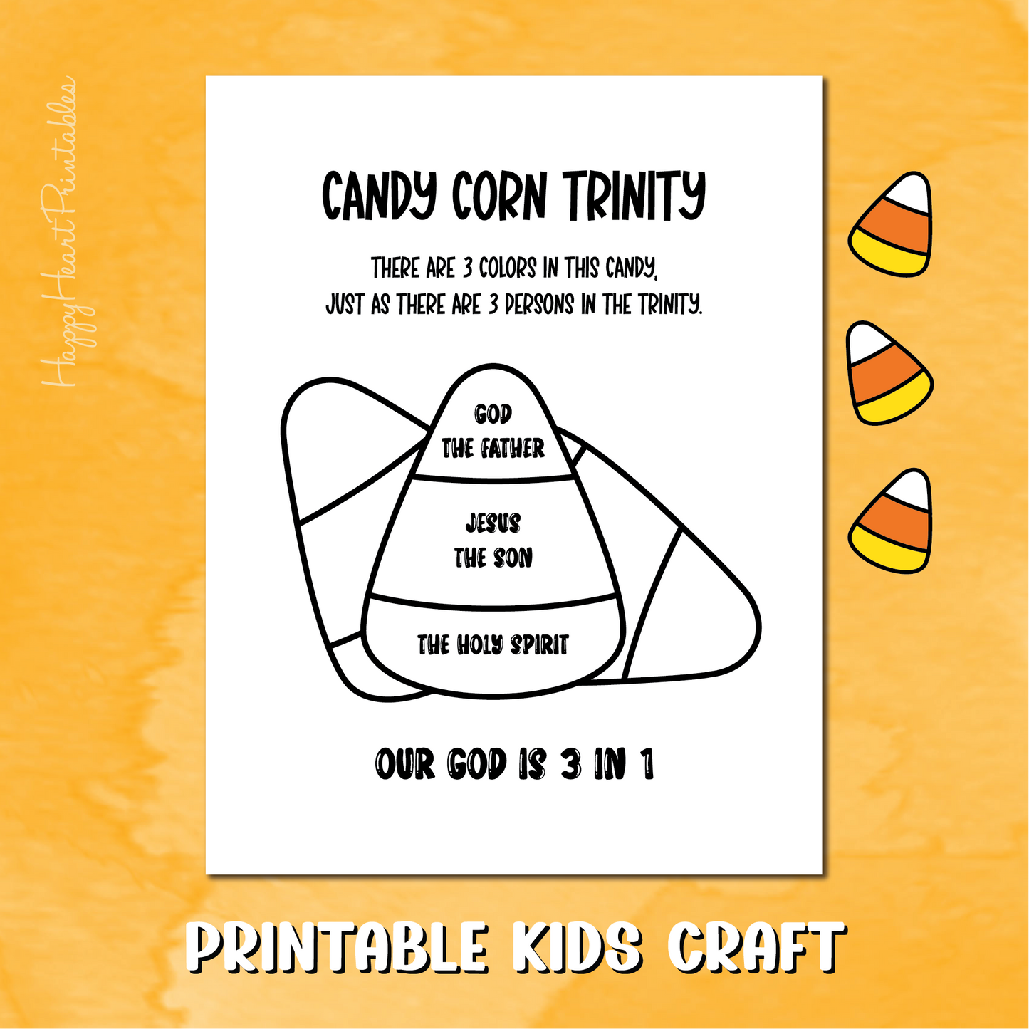 Candy Corn Trinity Coloring Page