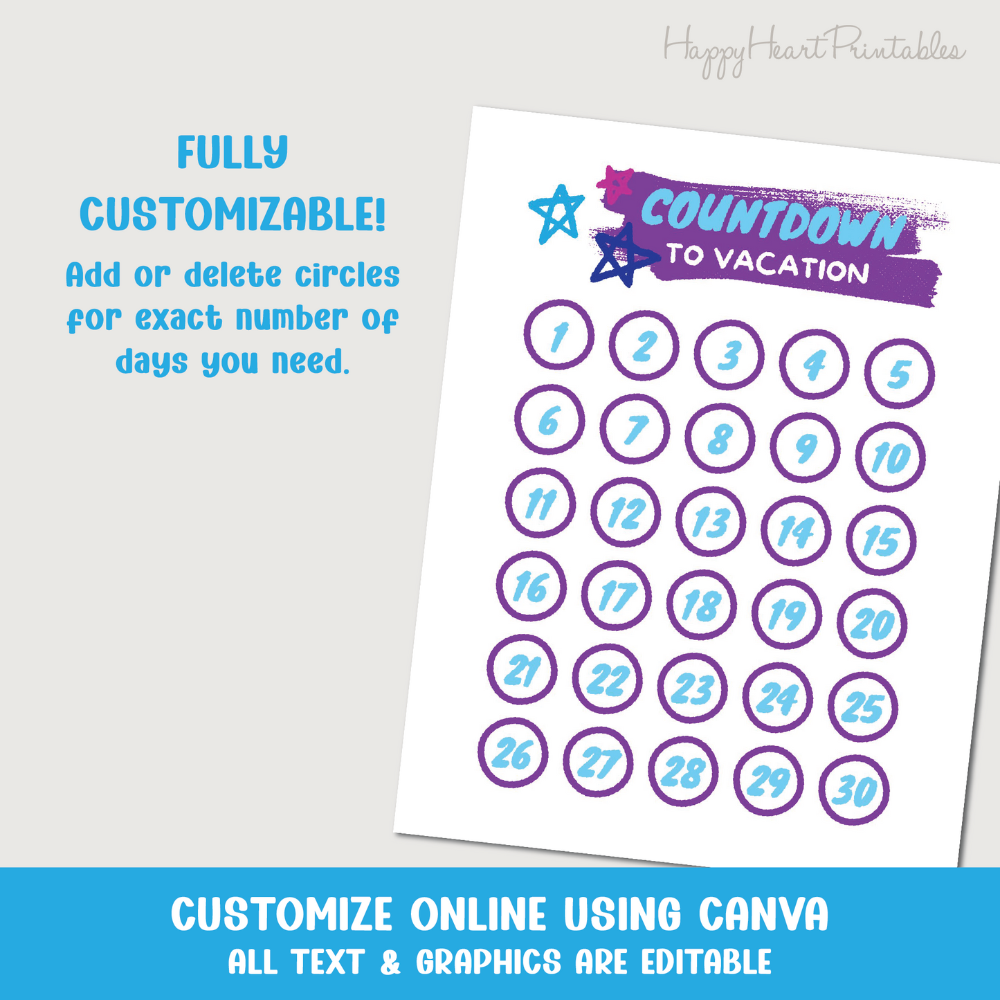Fully Customizable Countdown Template for Canva