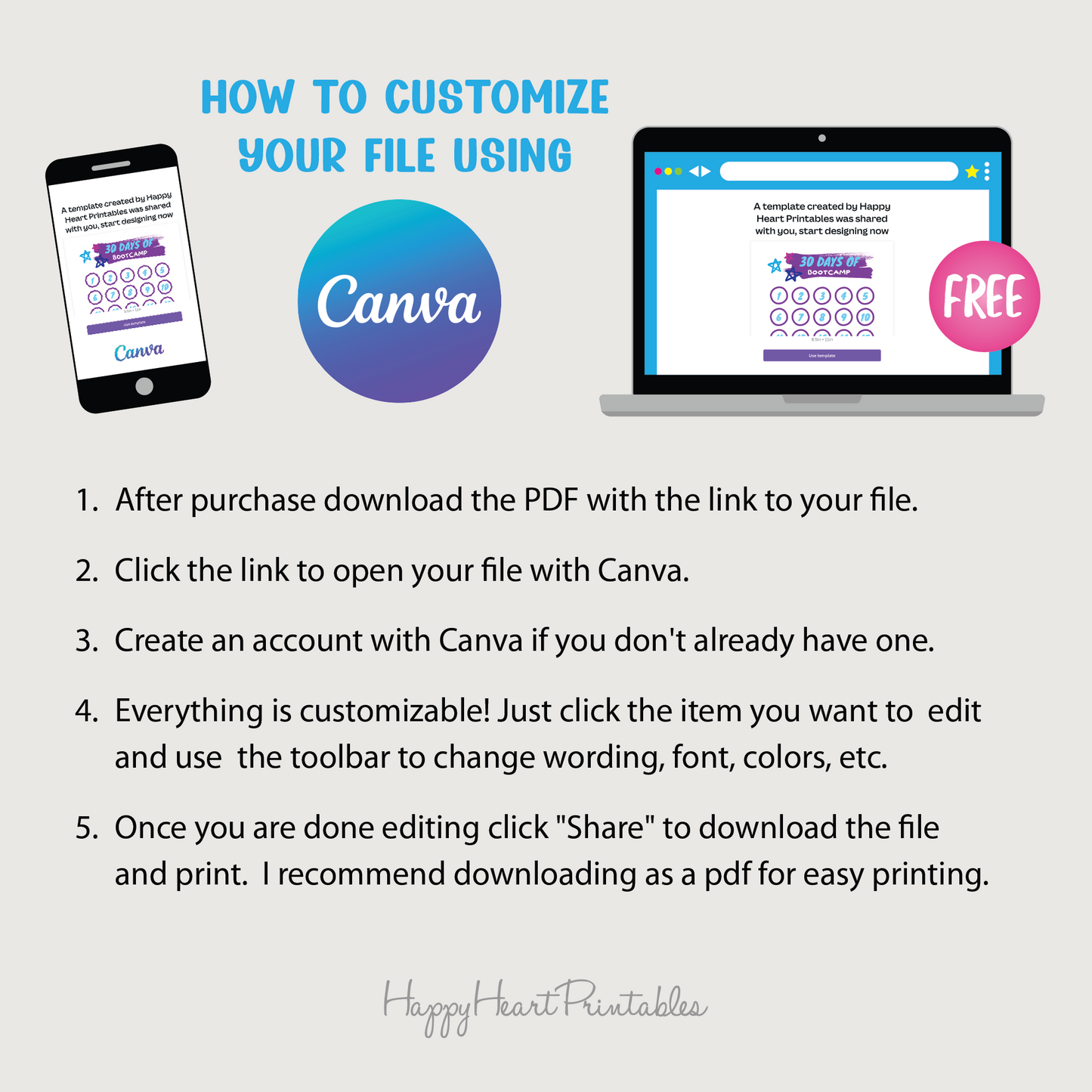 Fully Customizable Countdown Template for Canva