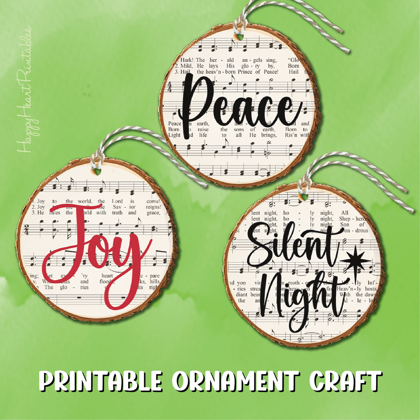 Printable Christmas Hymn Designs for Wood Ornaments
