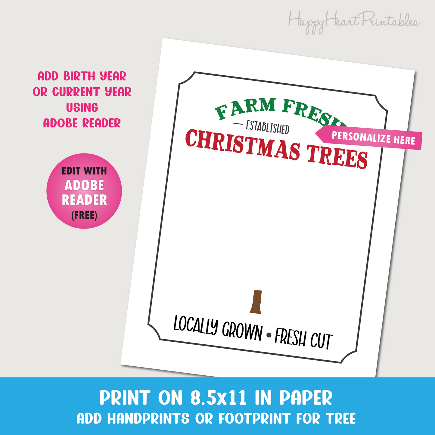 Handprint Christmas Tree Farm Sign