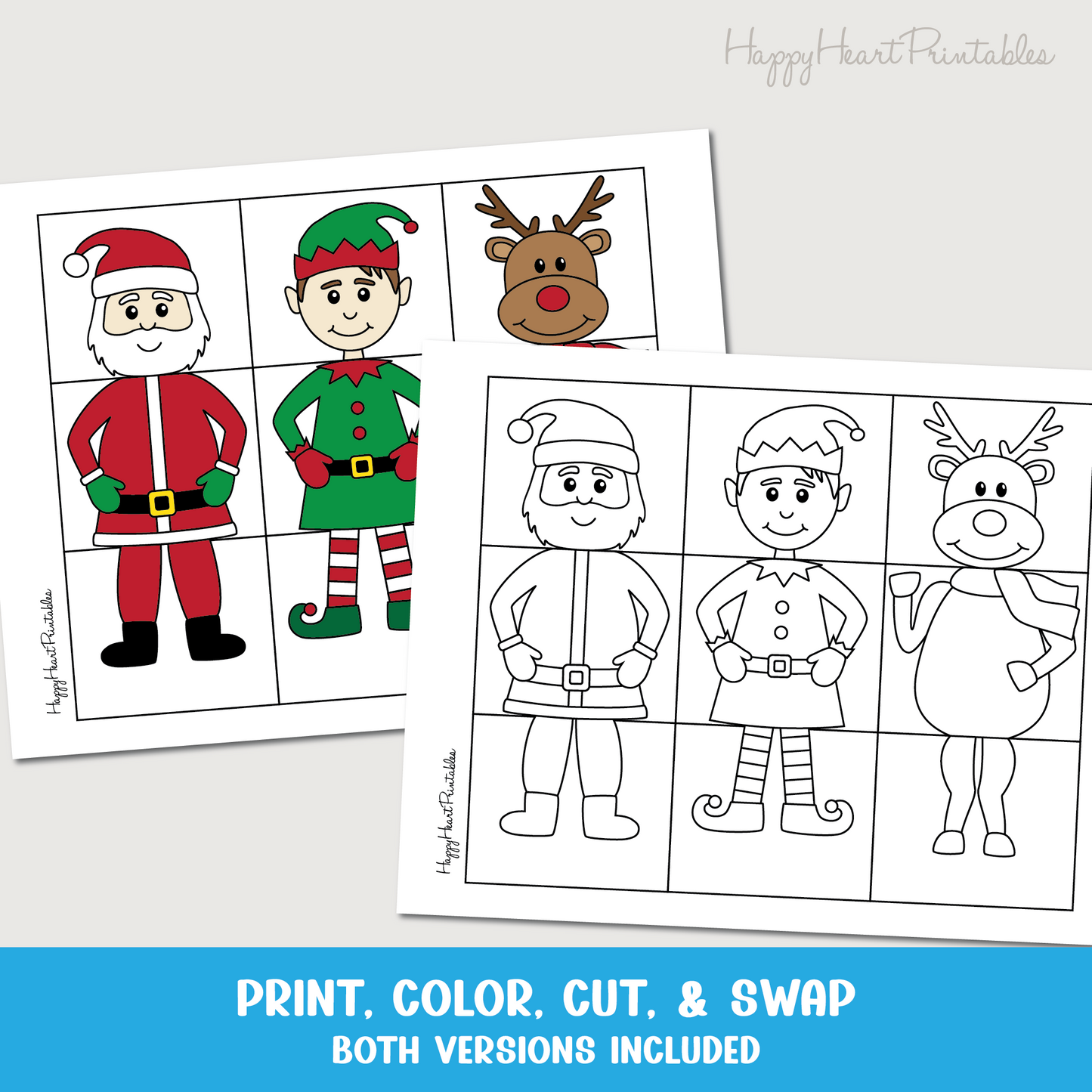 Christmas Character Swap Printable Craft