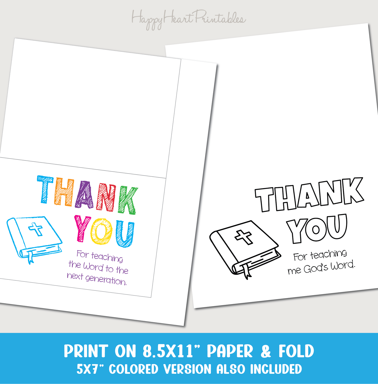 Sunday School Teacher Thank You Card
