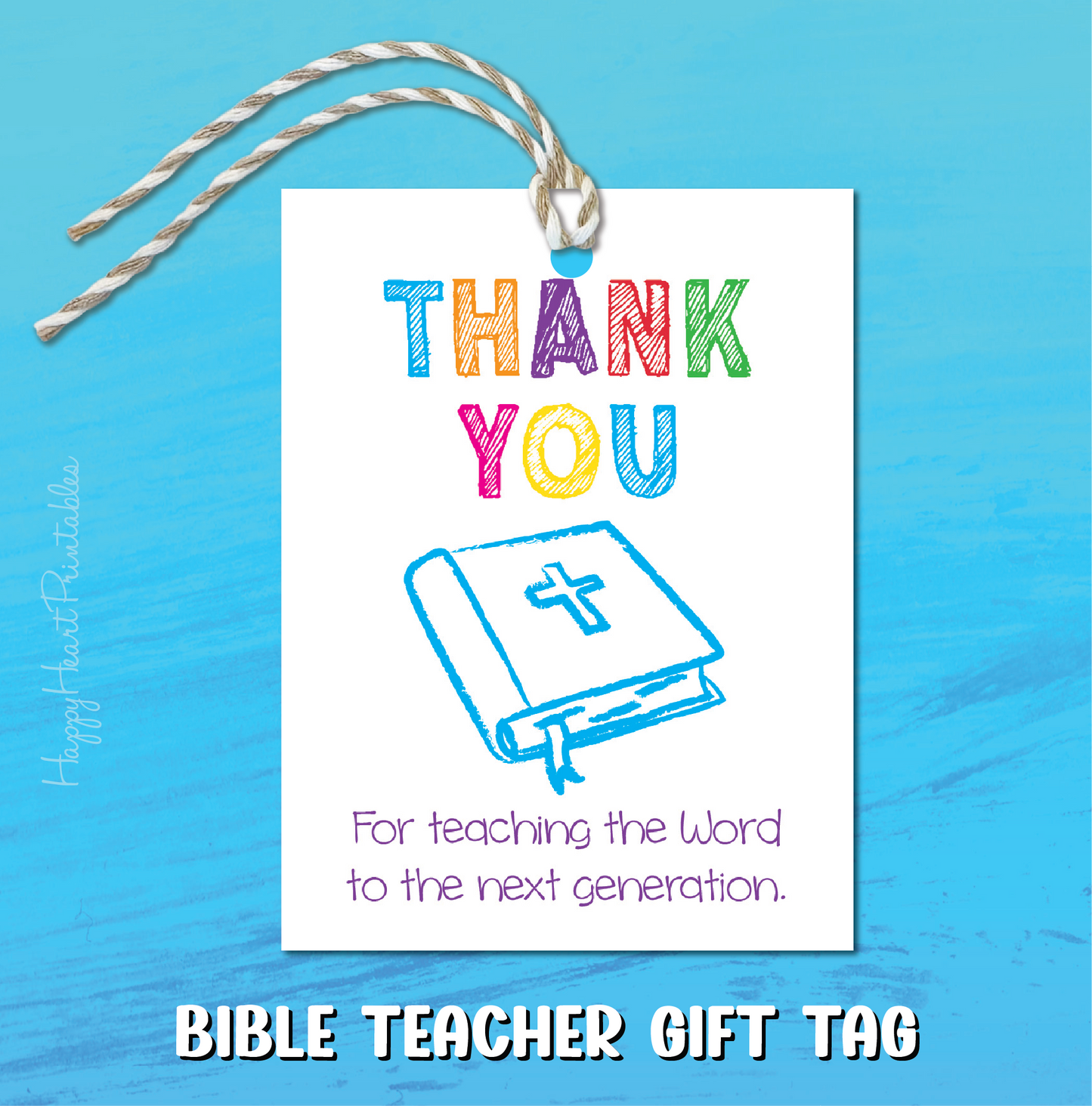 Sunday School Teacher Thank You Gift Tag