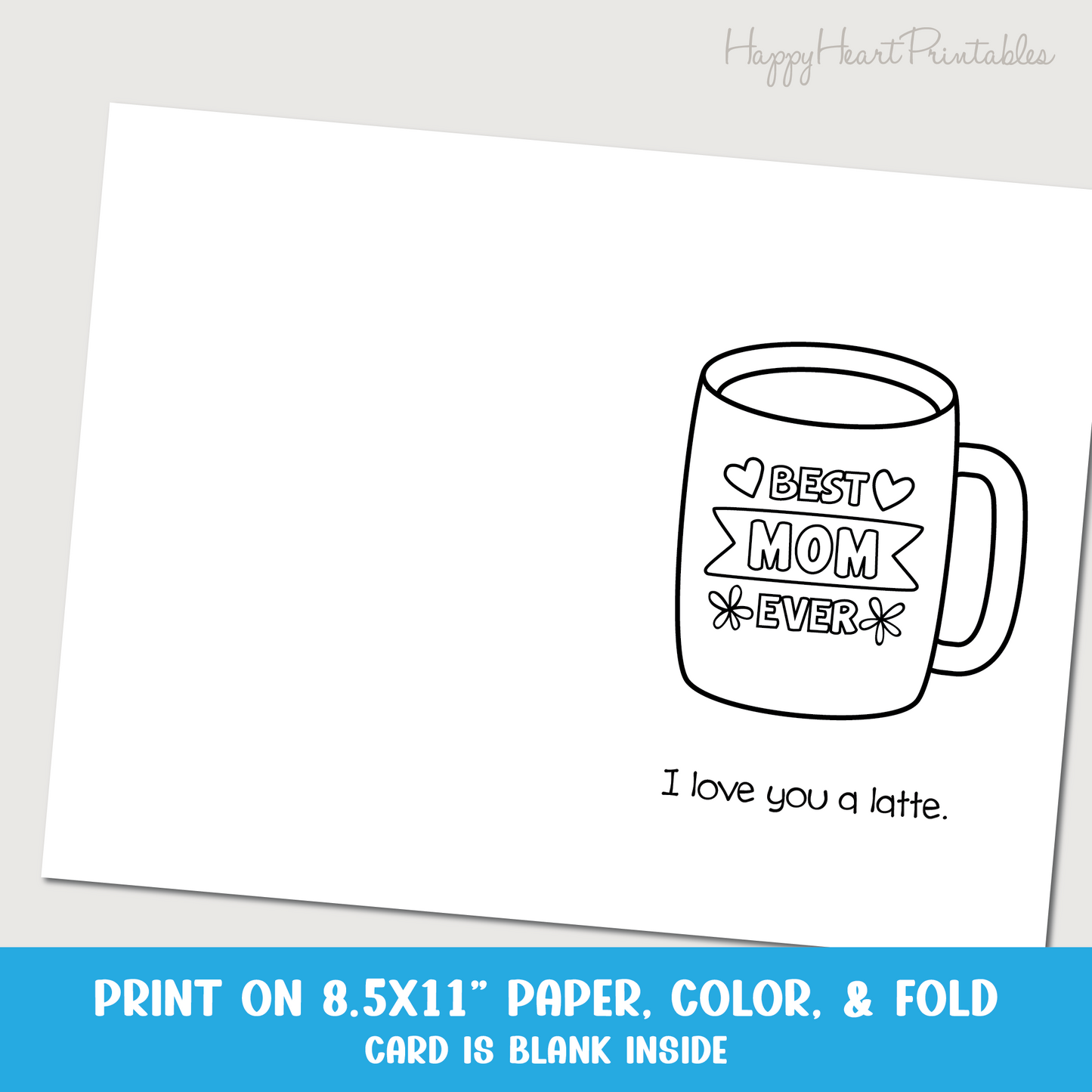 Mother's Day Coffee Mug Printable Coloring Card