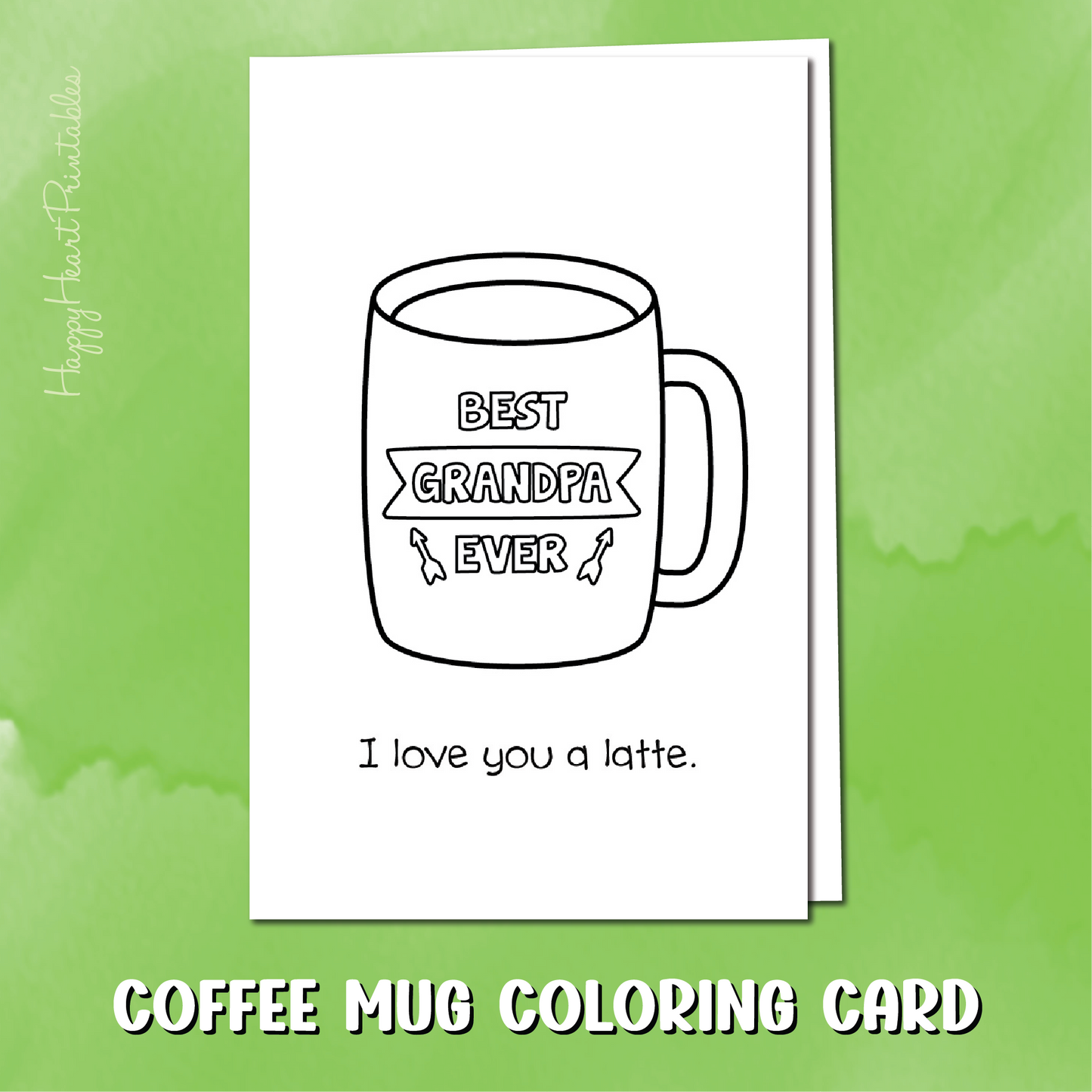 Granddad Coffee Mug Coloring Card