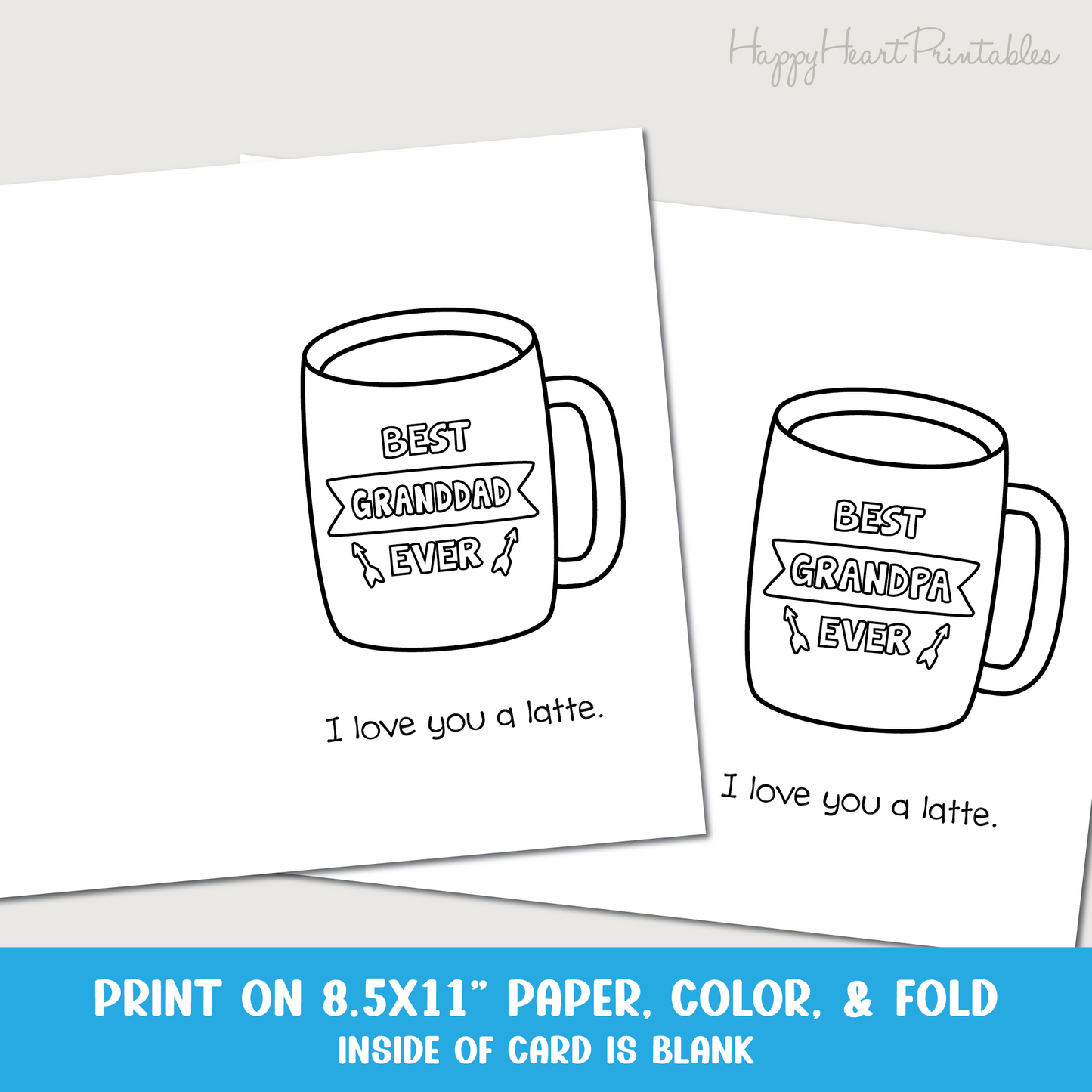 Granddad Coffee Mug Coloring Card