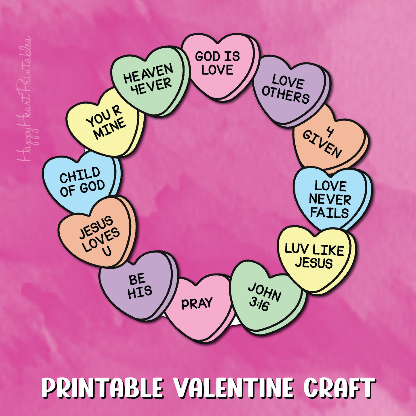 Christian Conversation Heart Wreath Craft