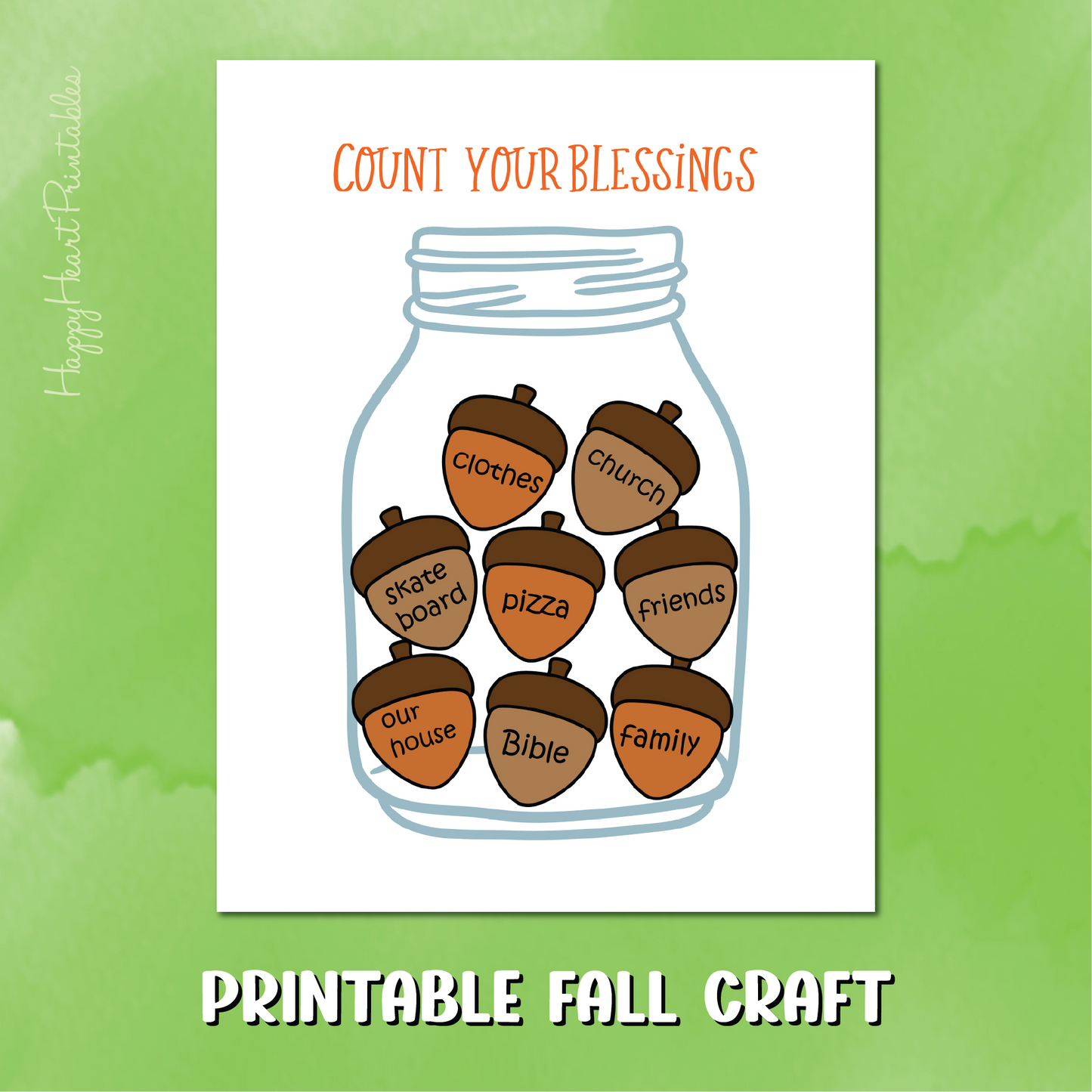 Count Your Blessings Thankfulness Craft - Printable Craft Template