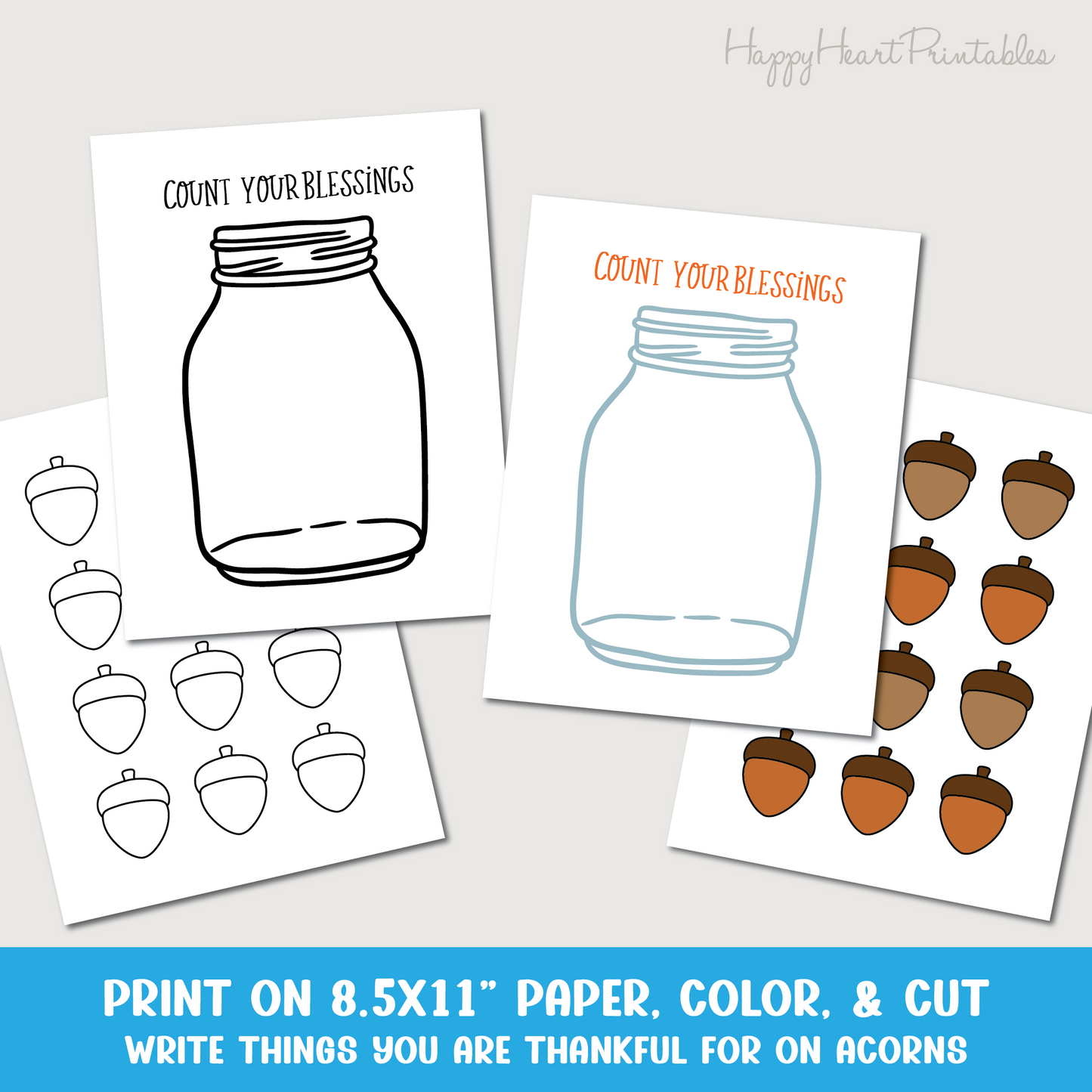 Count Your Blessings Thankfulness Craft - Printable Craft Template