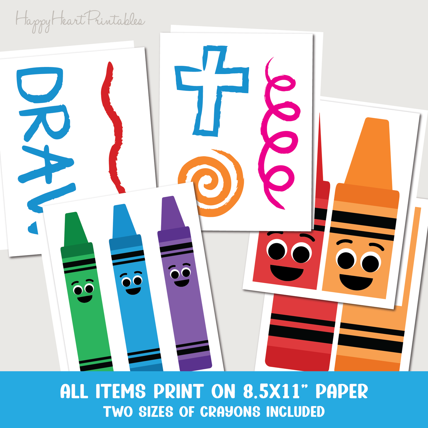 Printable Trunk or Treat Decorations - Crayons