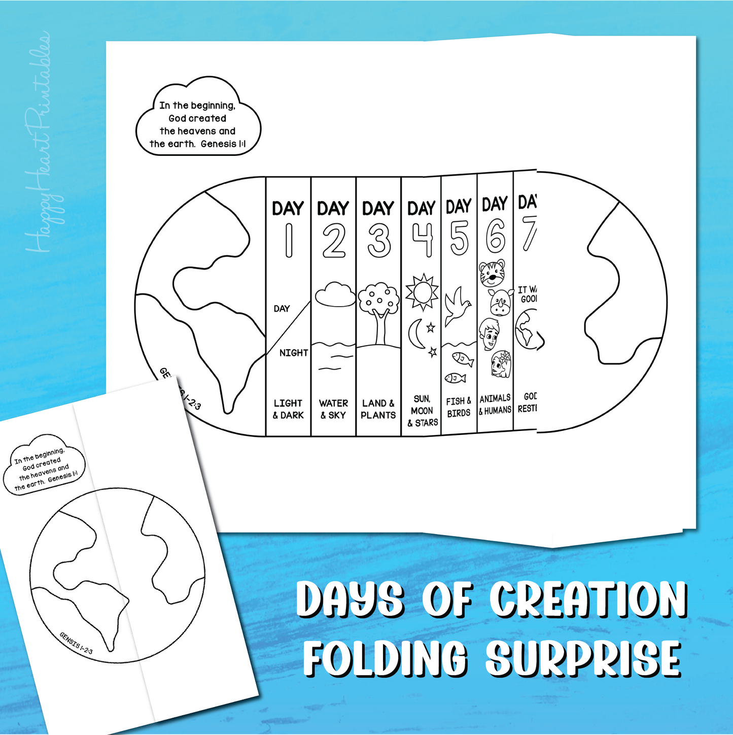Days of Creation Folding Surprise Bible Craft