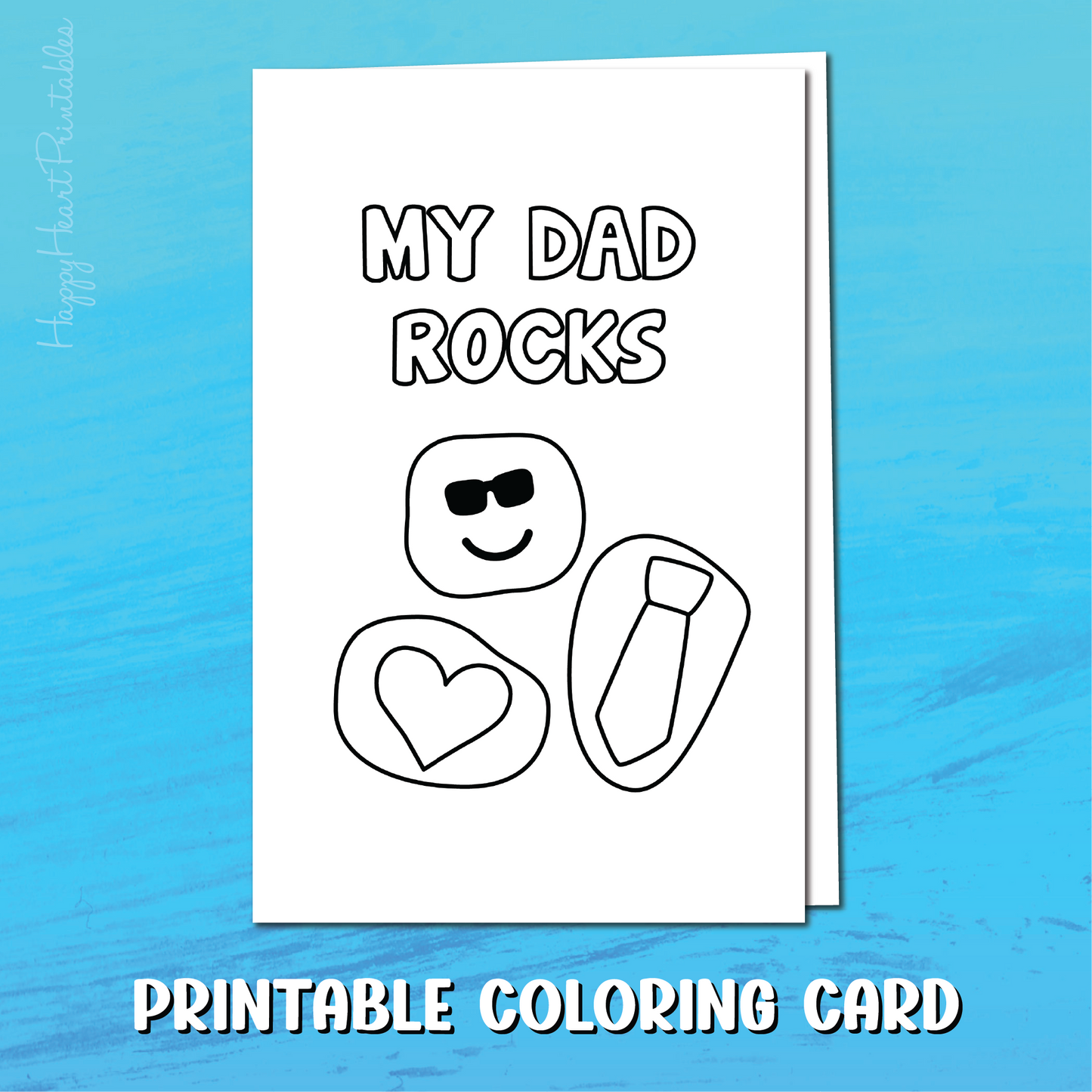 My Dad Rocks - Printable Coloring Card