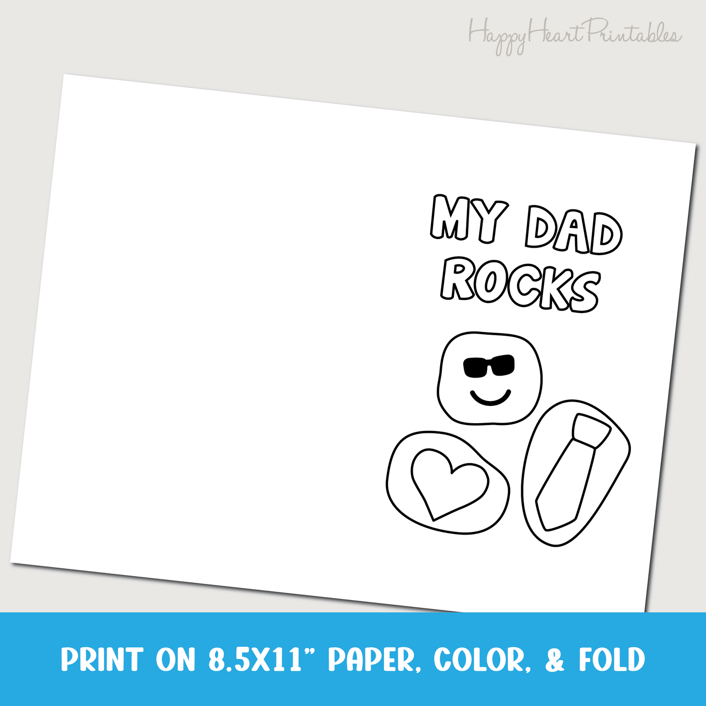 My Dad Rocks - Printable Coloring Card