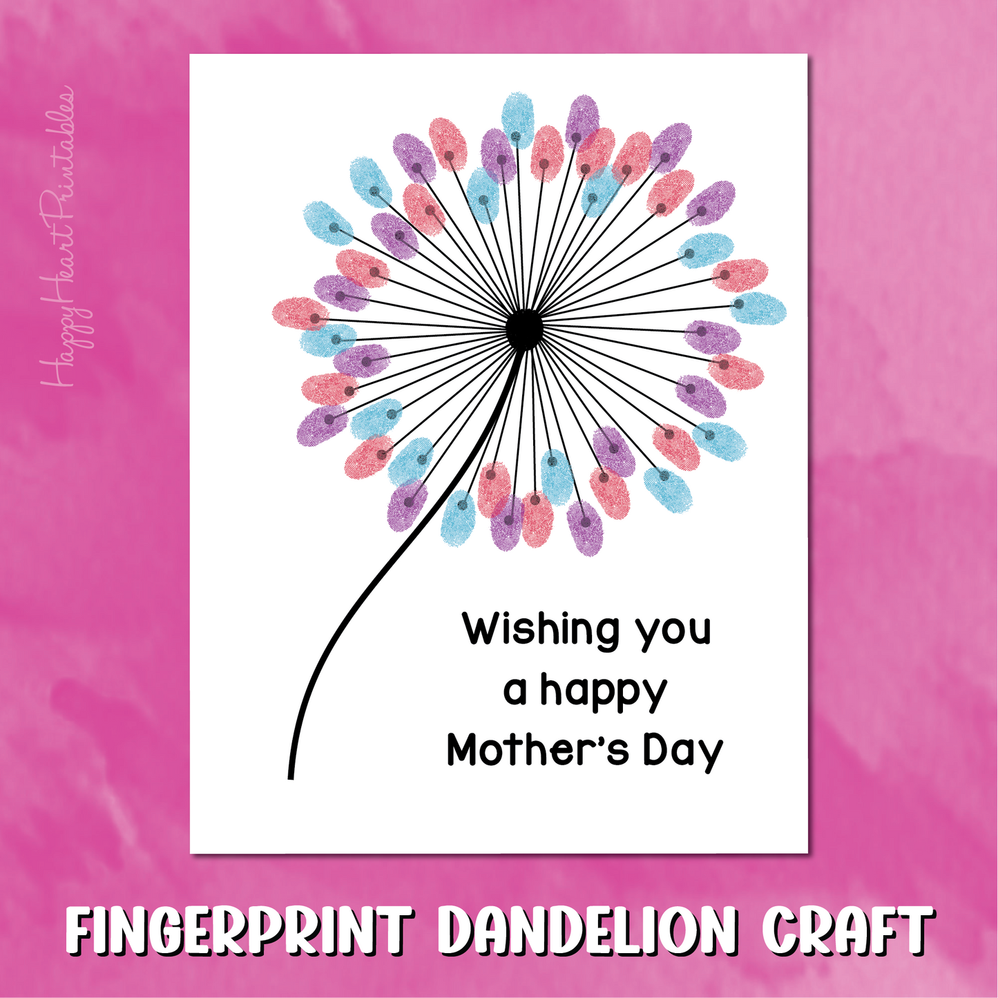 Mother's Day Dandelion Fingerprint Craft/Card