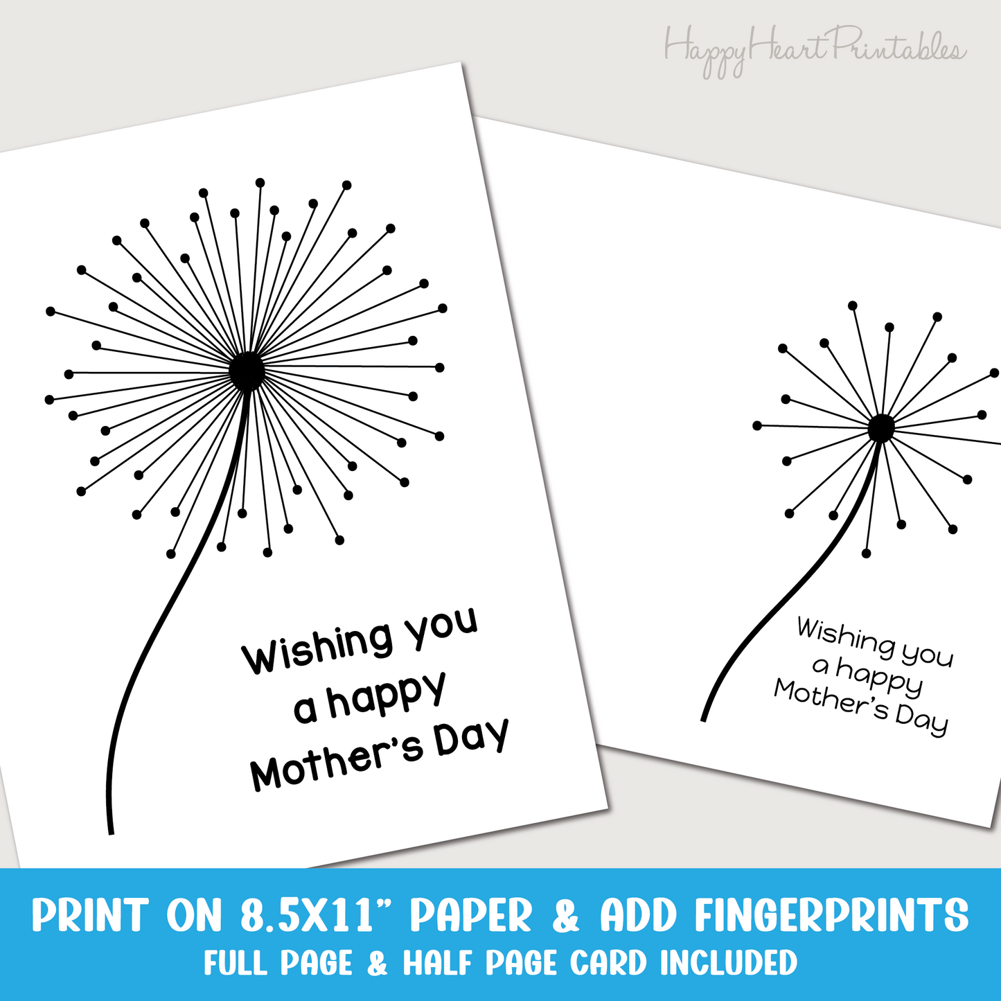 Mother's Day Dandelion Fingerprint Craft/Card