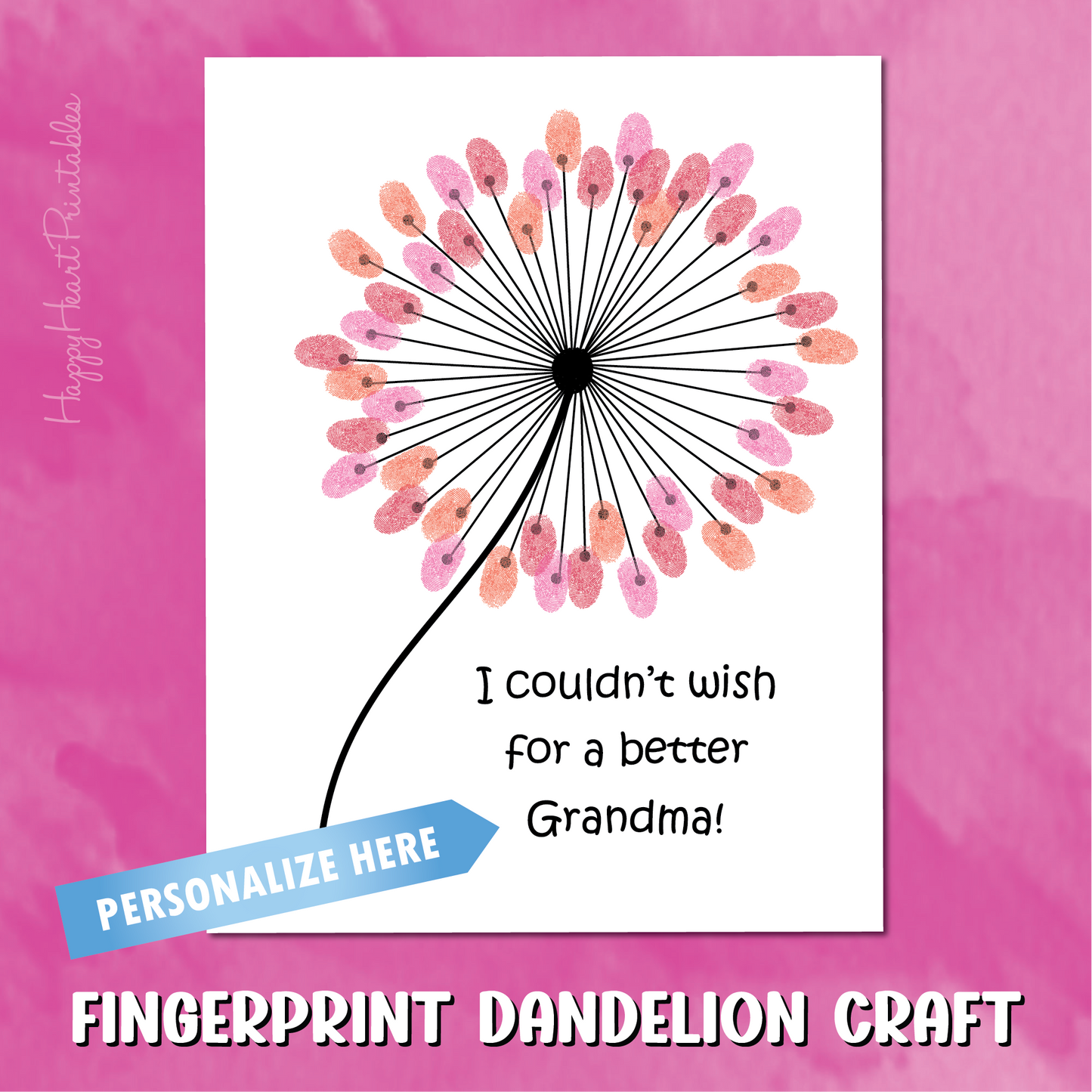 Fingerprint Art - Mother's Day - Grandma Gift