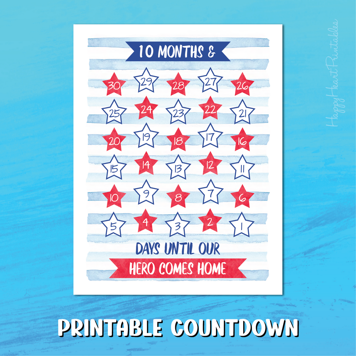 Printable Deployment Countdown