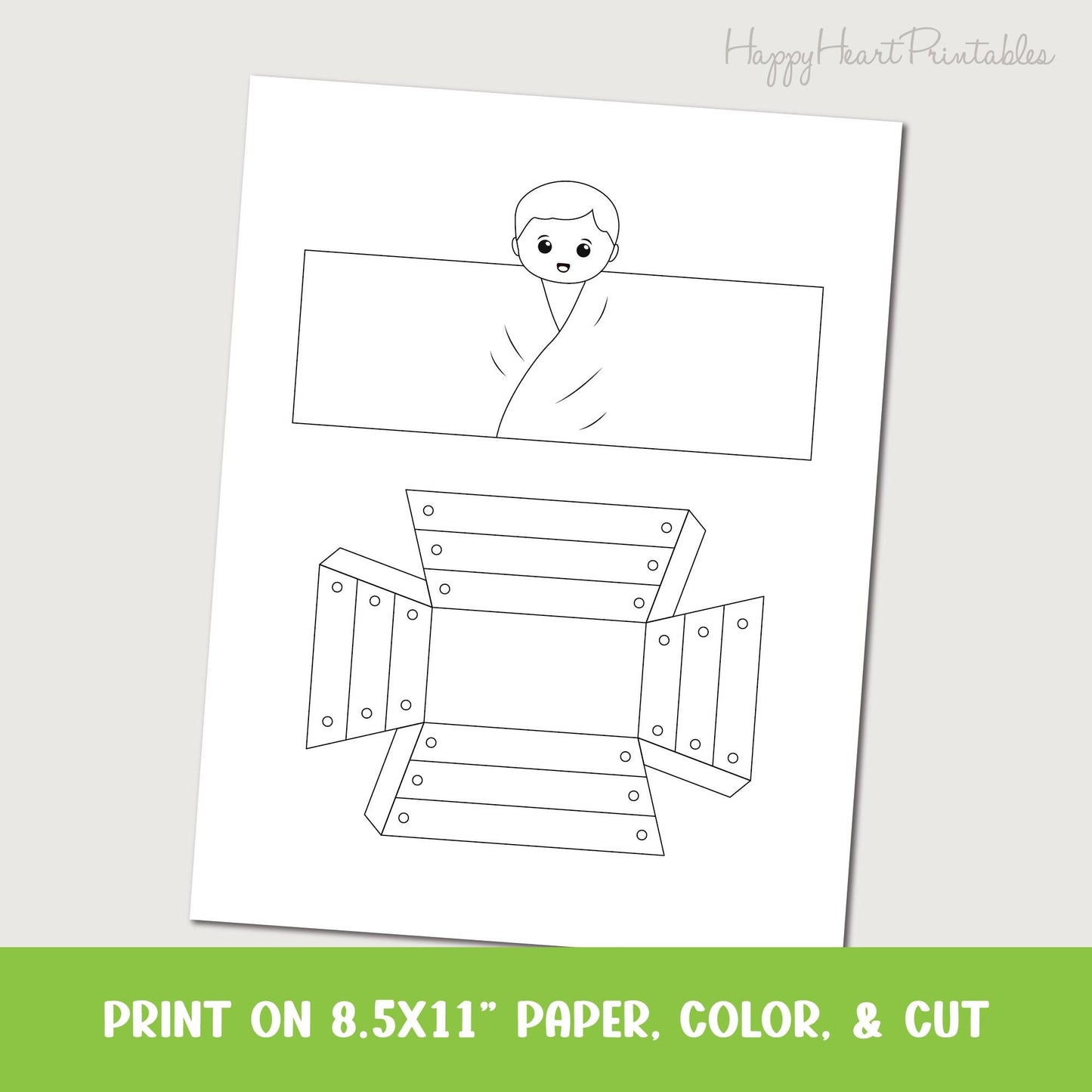 Printable 3D Manger and Baby Jesus