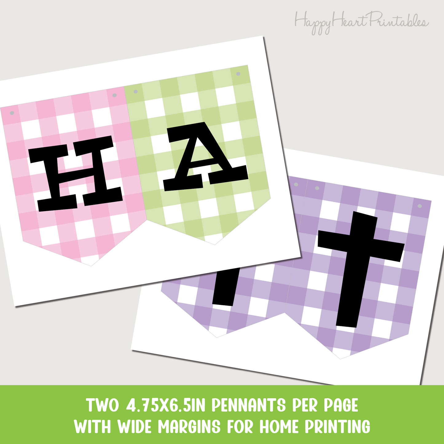 Happy Easter Printable Banner With Crosses