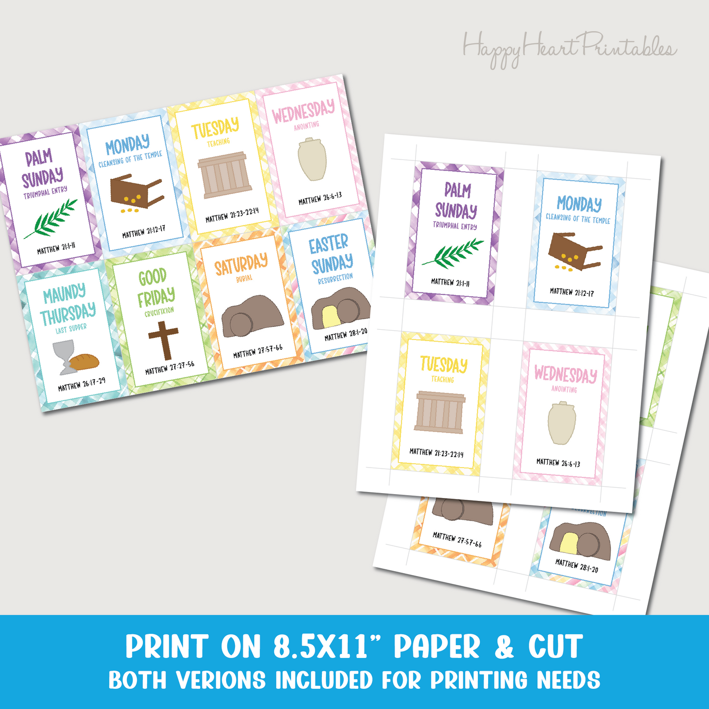 Holy Week Cards - Easter Story Cards - Printable